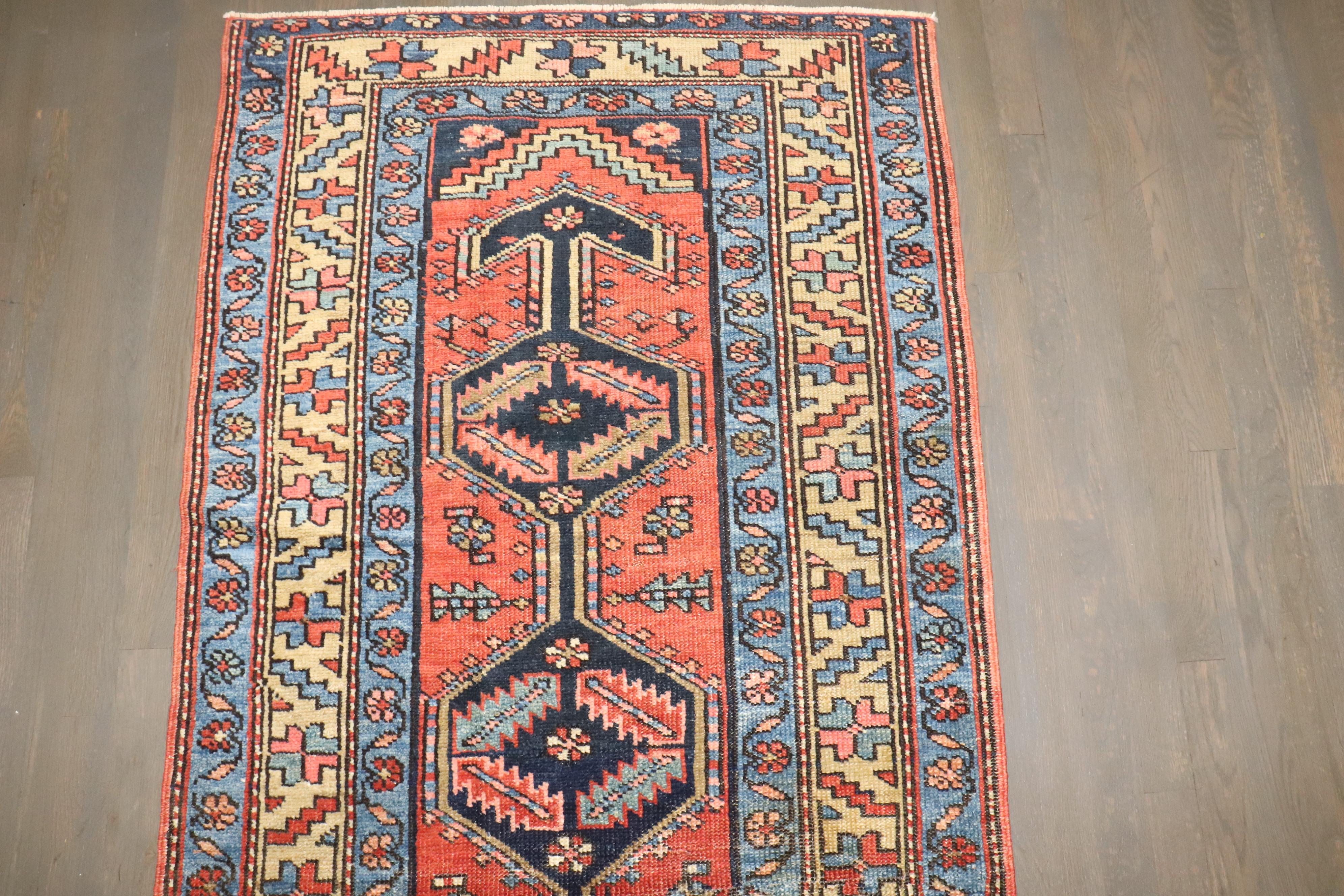 Zabihi Collection Antique Persian Heriz Runner In Good Condition For Sale In New York, NY