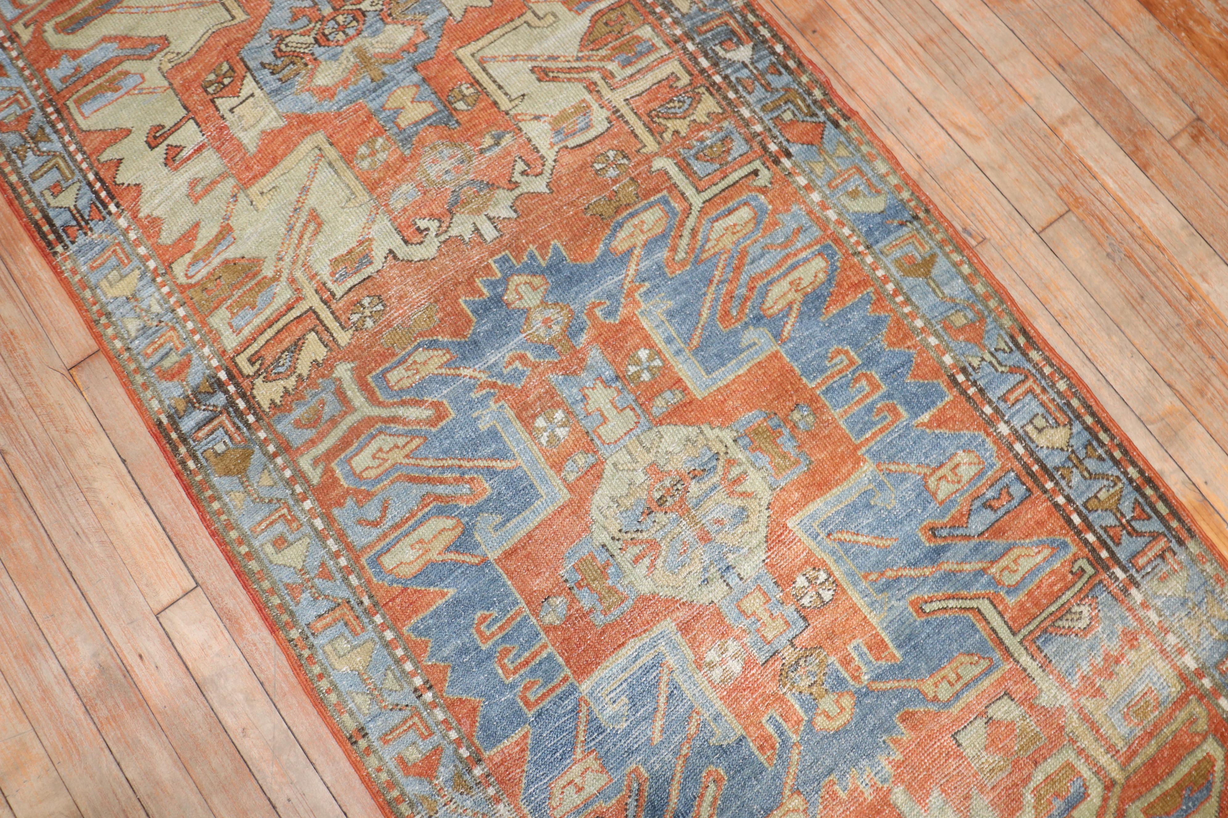 Zabihi Collection Antique Persian Heriz Runner For Sale 1