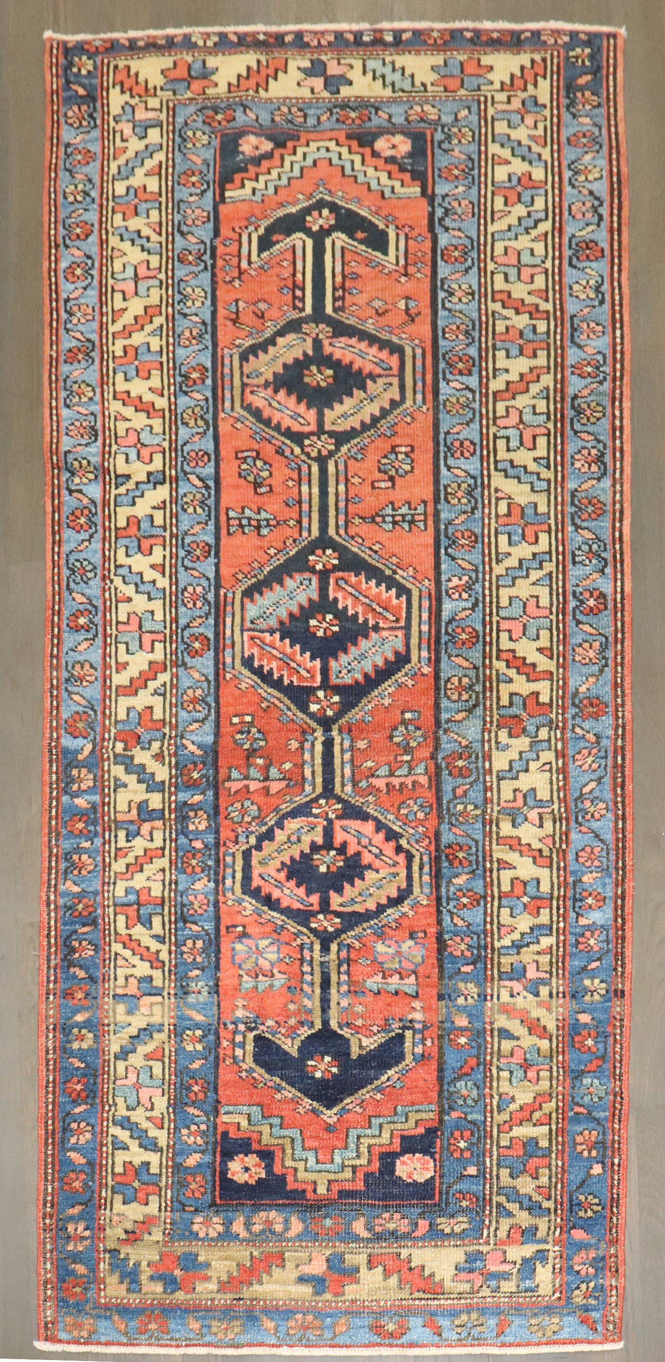 Zabihi Collection Antique Persian Heriz Runner For Sale 1