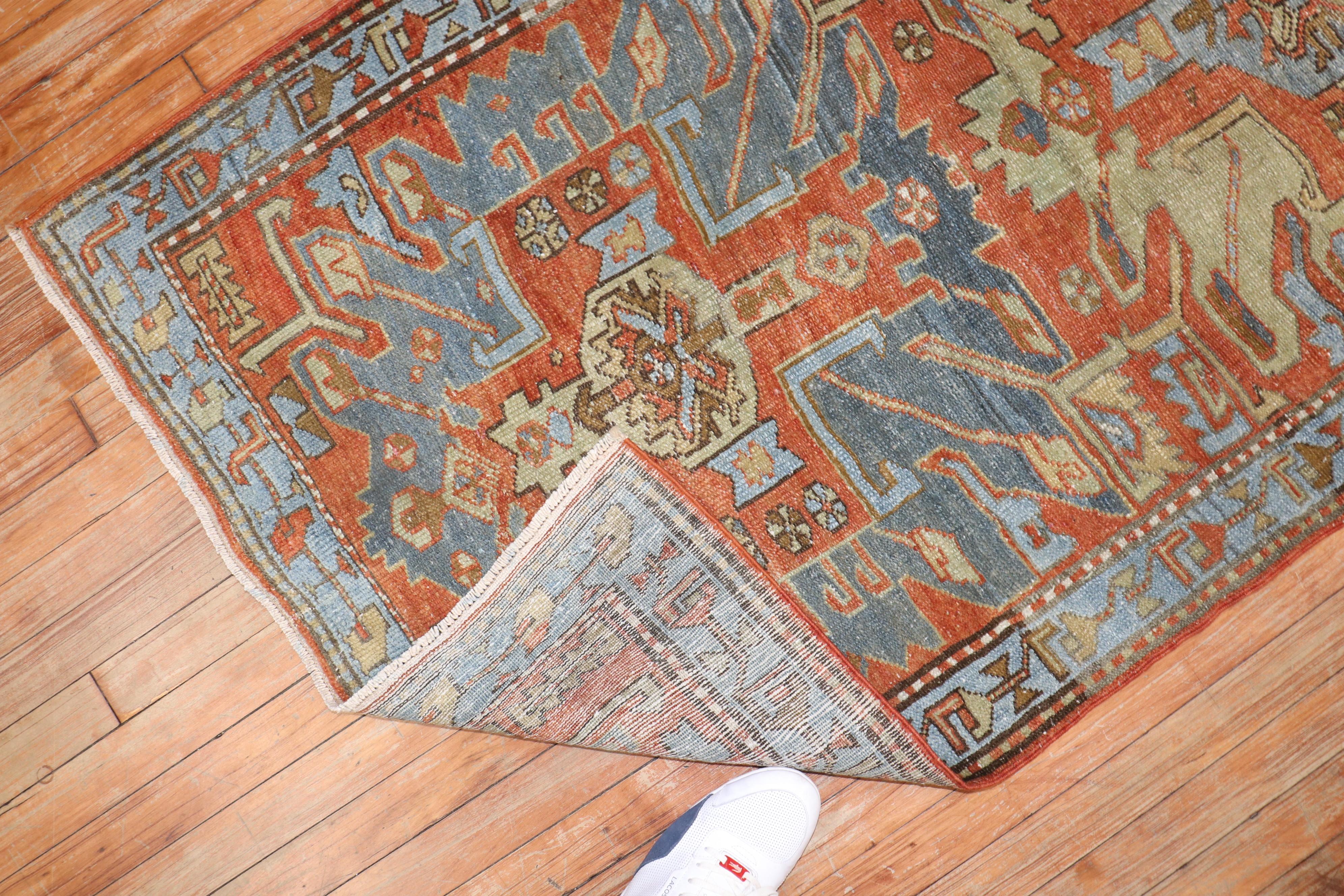 Zabihi Collection Antique Persian Heriz Runner For Sale 2