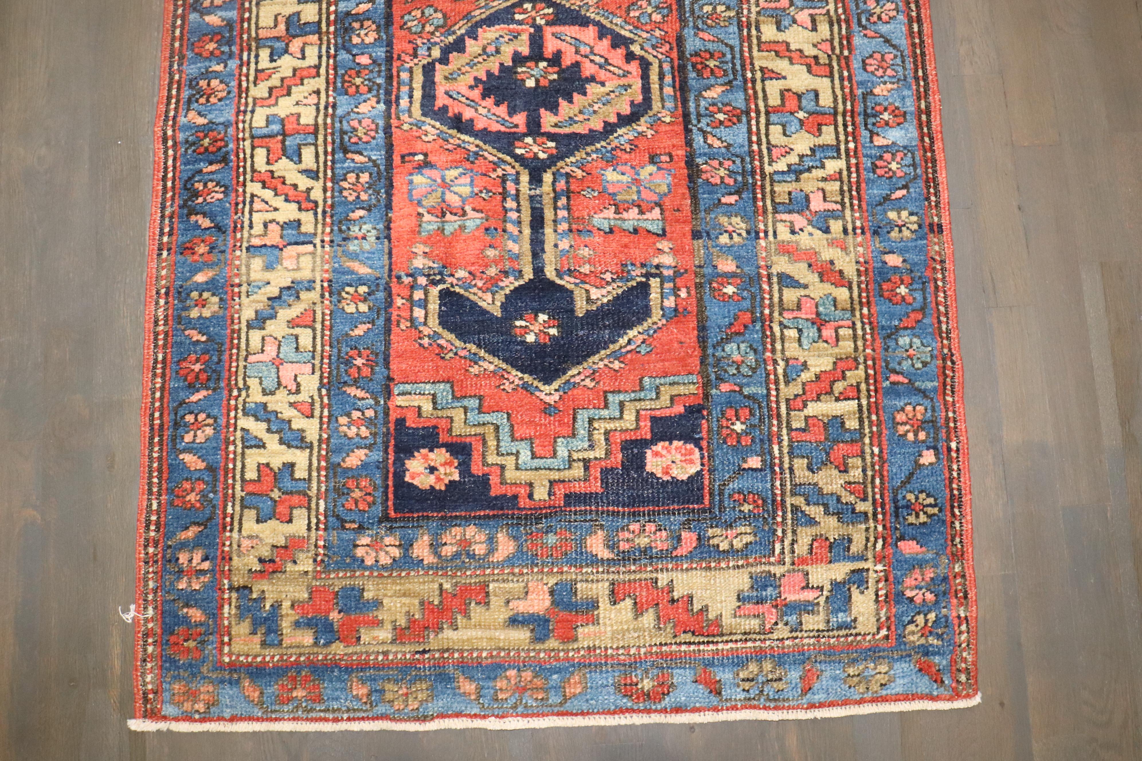 Zabihi Collection Antique Persian Heriz Runner For Sale 2
