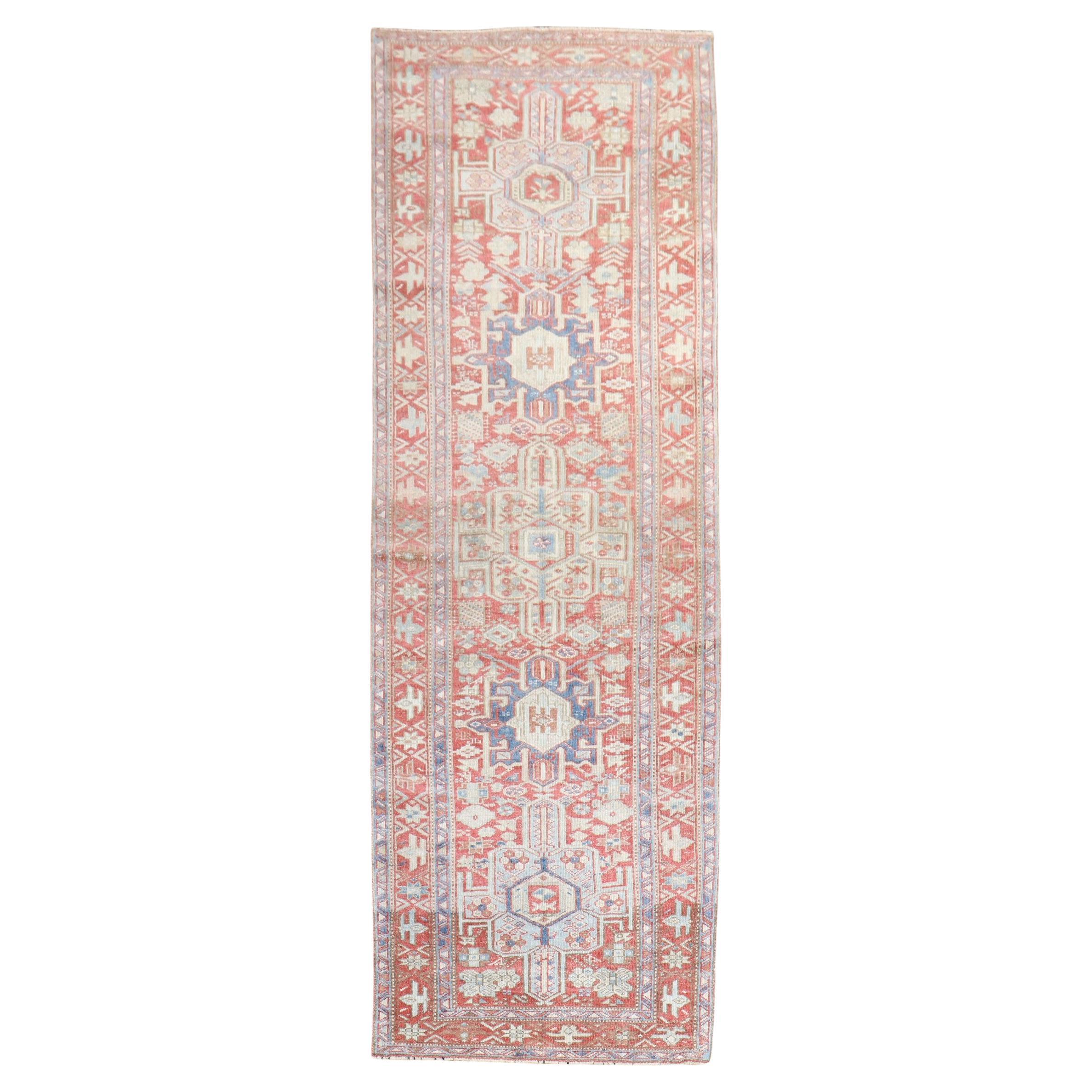 Zabihi Collection Antique Persian Heriz Runner For Sale