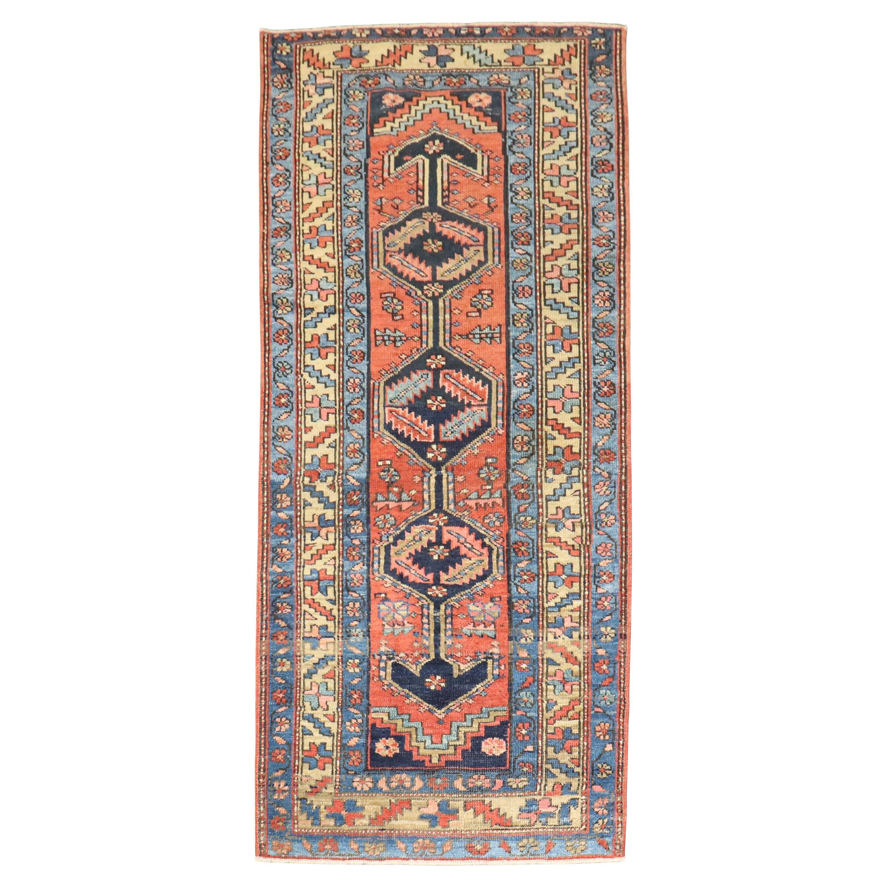 Zabihi Collection Antique Persian Heriz Runner For Sale