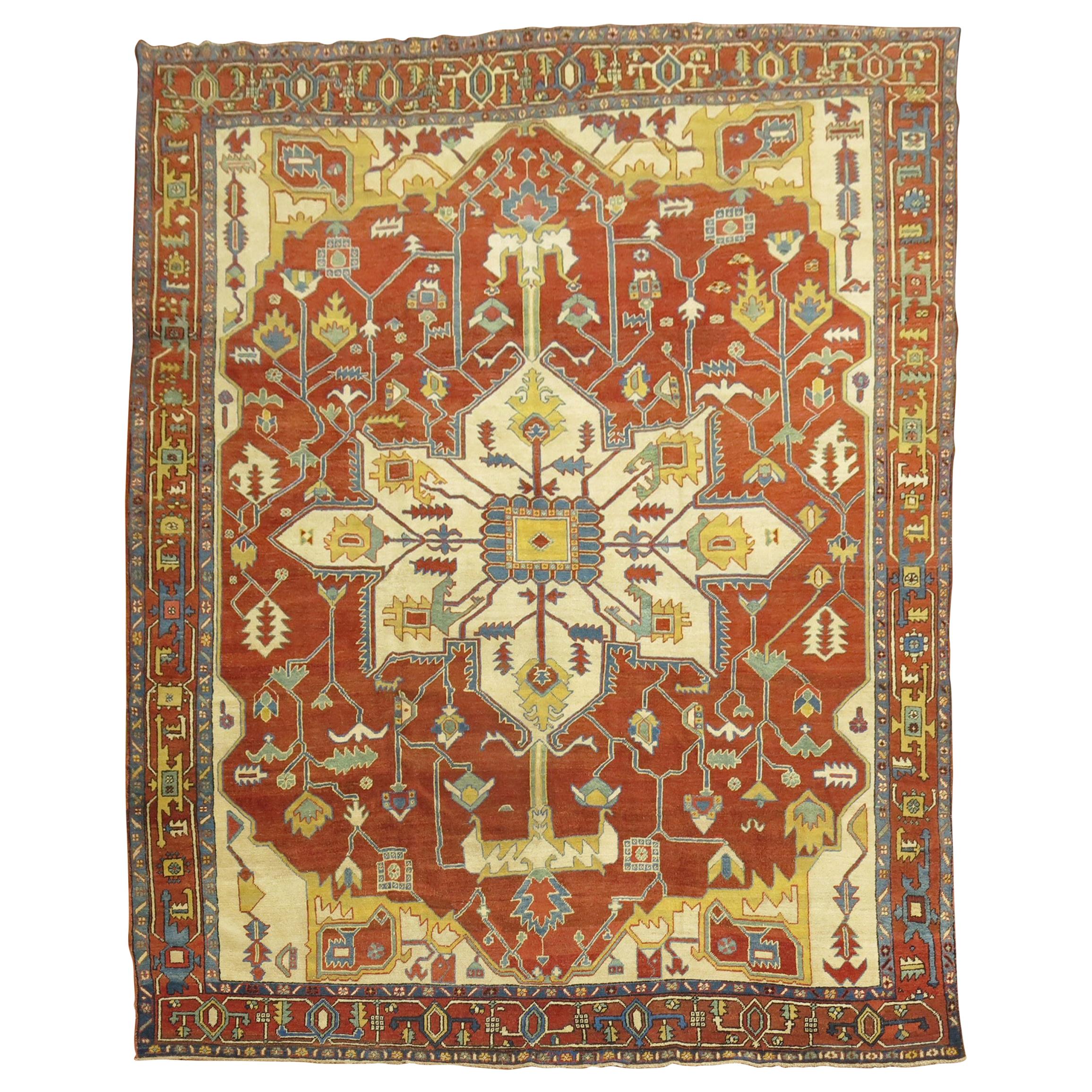 Zabihi Collection Antiker Persischer Heriz Serapi Teppich