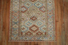 Zabihi Collection Antique Persian Heriz Small Geometric Rug
