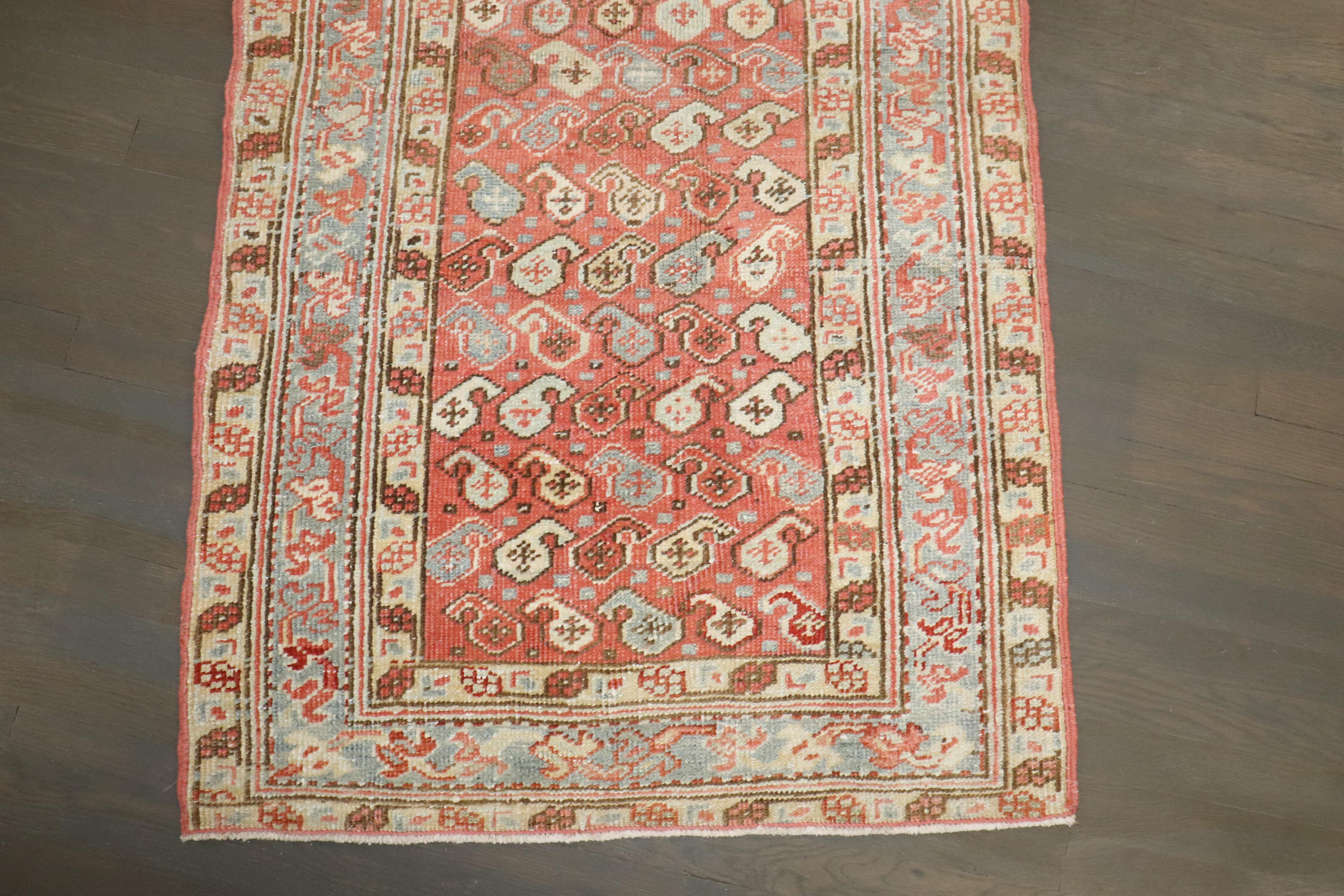 Colección Zabihi Alfombra Persa Antigua Heriz Geométrica Pequeña Tudor en venta