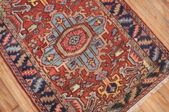 Zabihi Collection Antique Persian Heriz Small Rug
