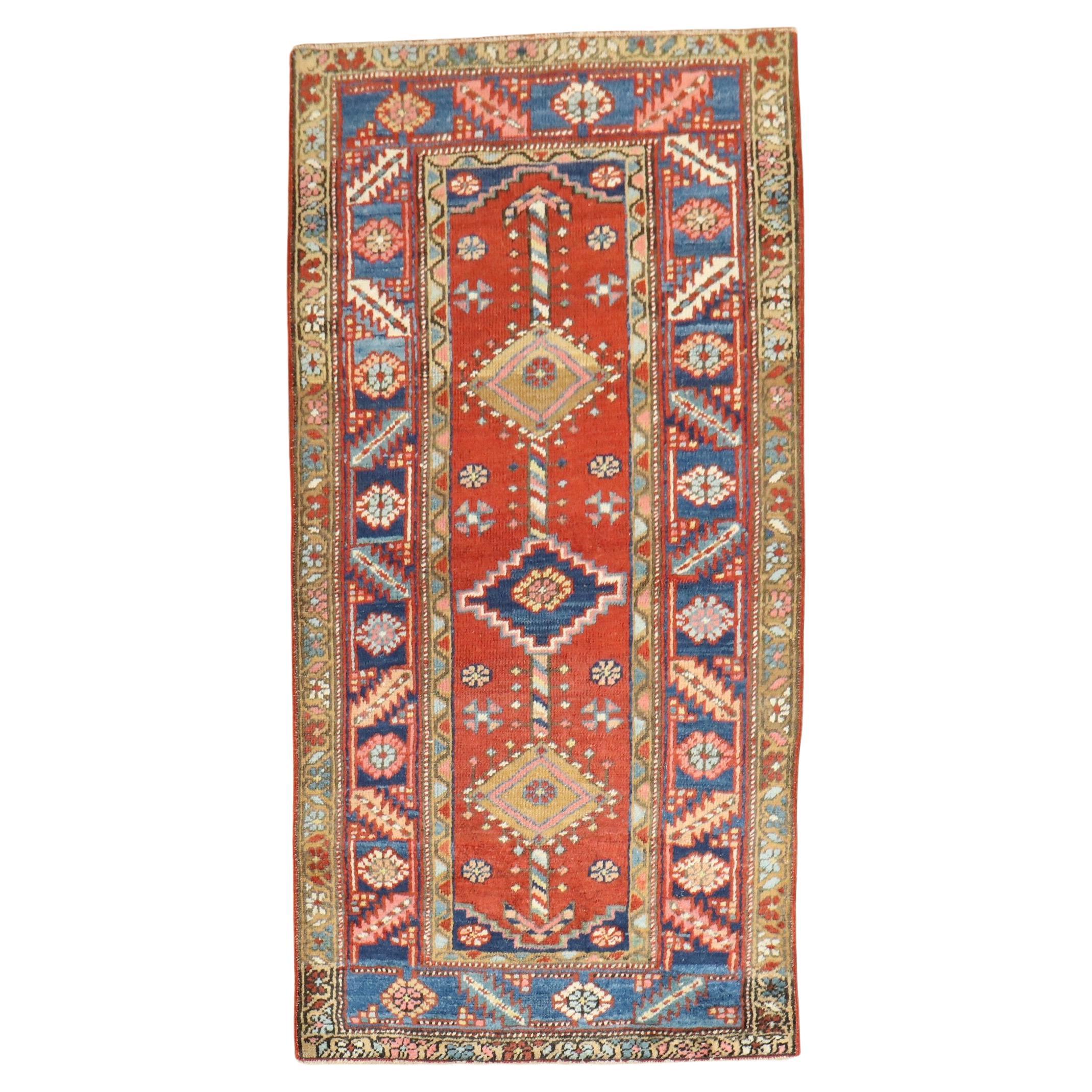 Zabihi Collection Antique Persian Heriz Small Rug For Sale