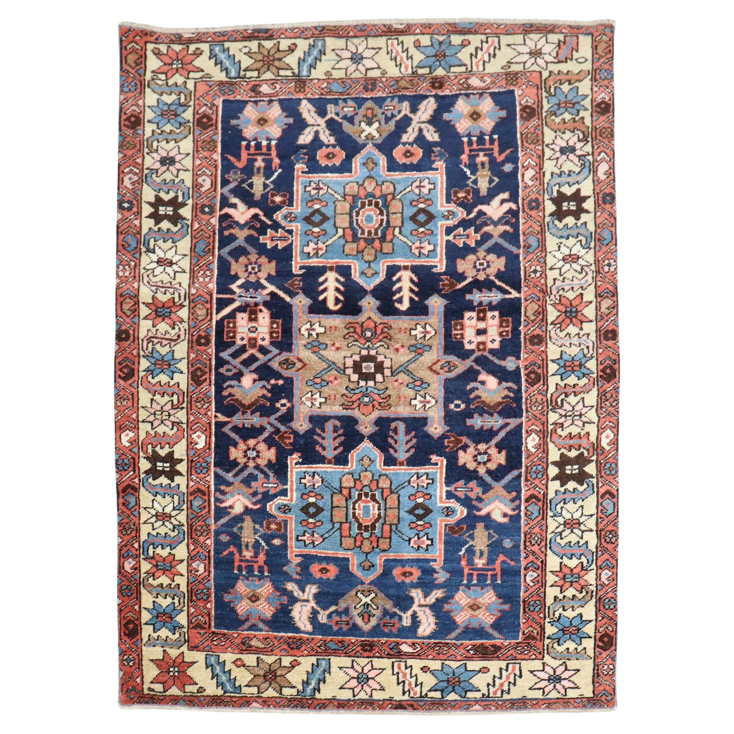 Colección Zabihi Alfombra Persa Antigua Heriz Pequeña