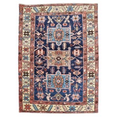 Zabihi Collection Antique Persian Heriz Small Rug