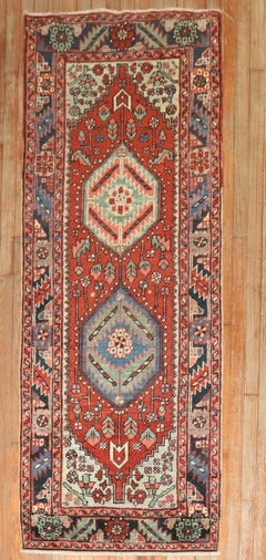 Zabihi Collection Antique Persian Heriz Small Runner