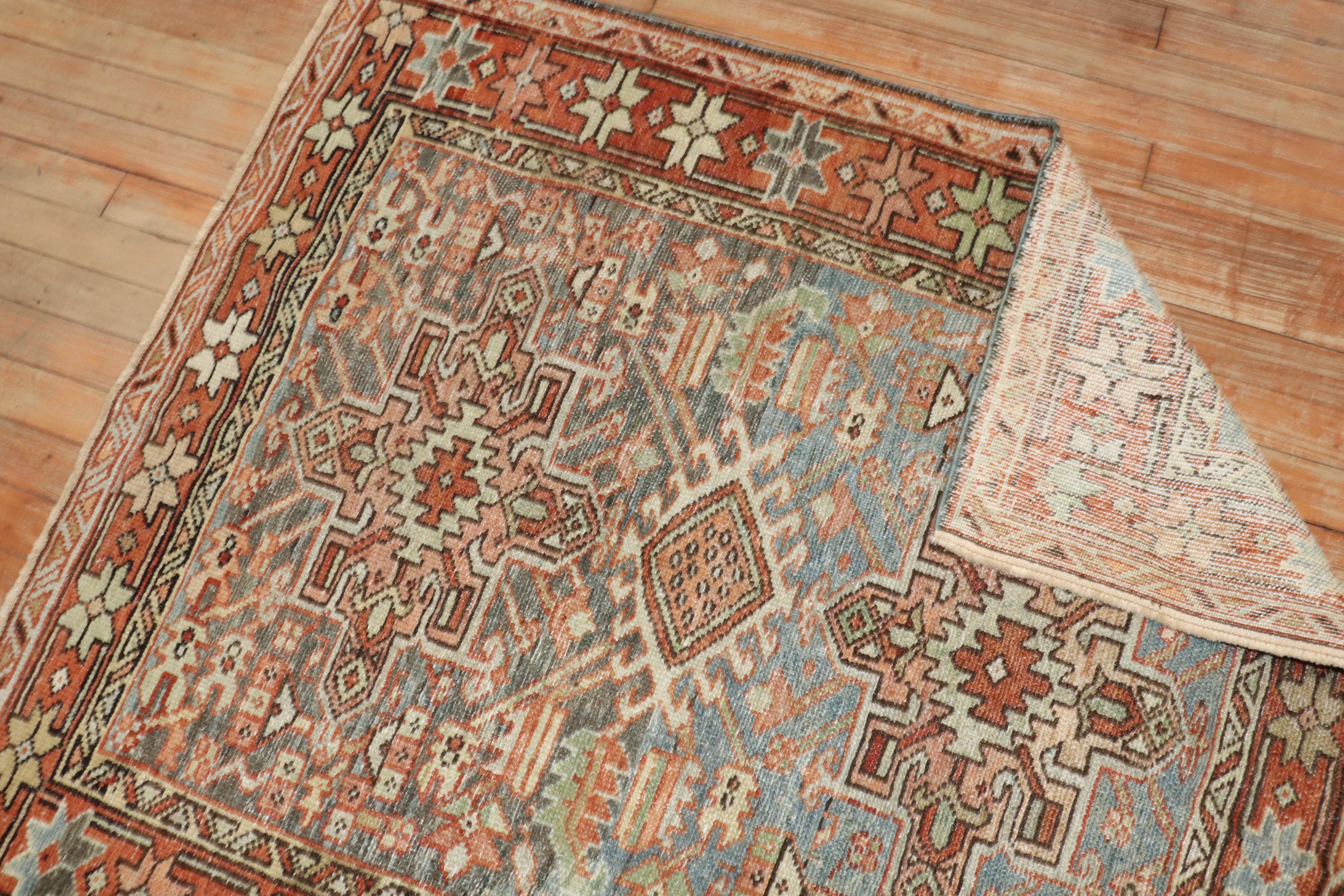 Zabihi Collection Antique Persian Heriz Small Square Rug For Sale 3