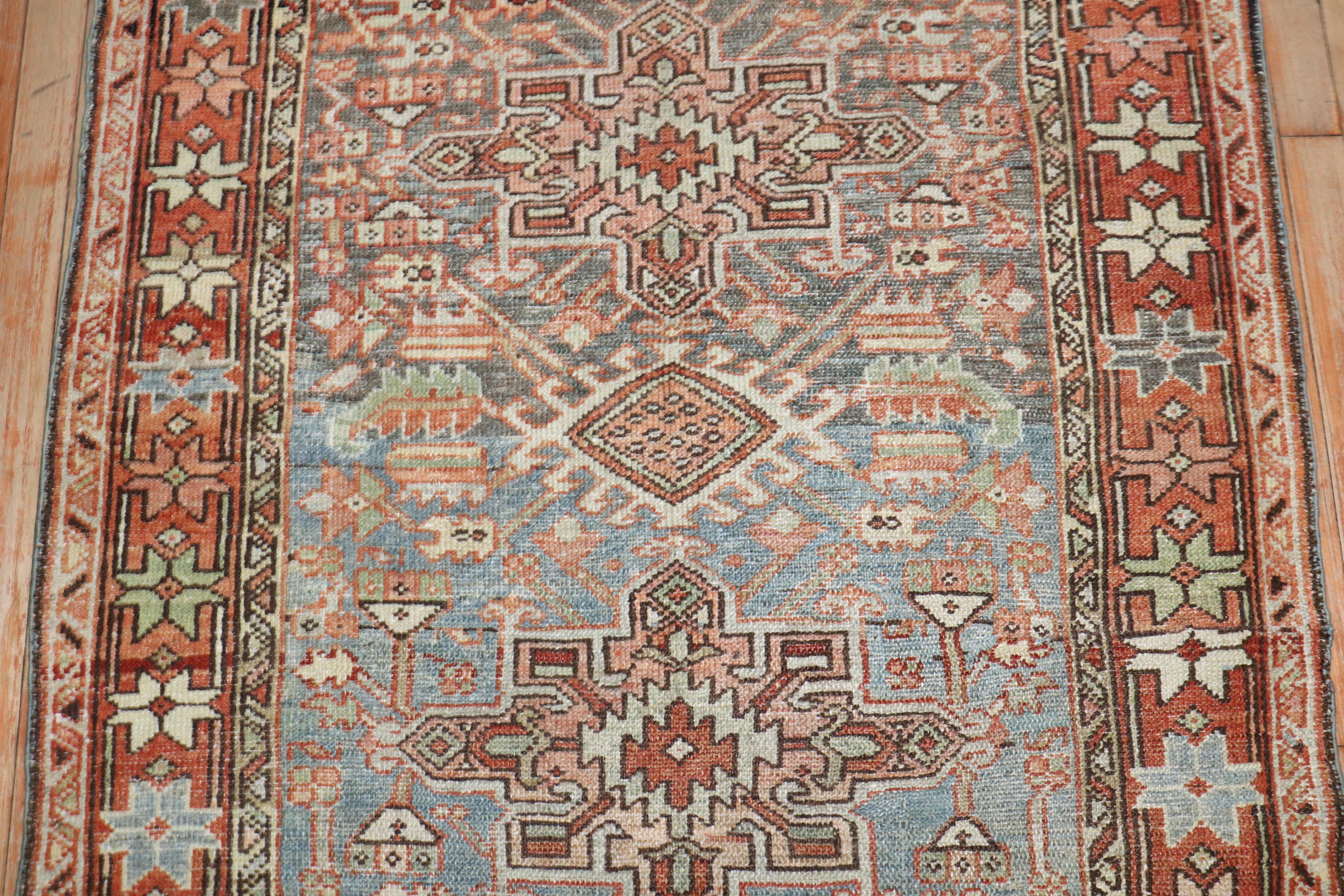 Zabihi Collection Antique Persian Heriz Small Square Rug For Sale 1