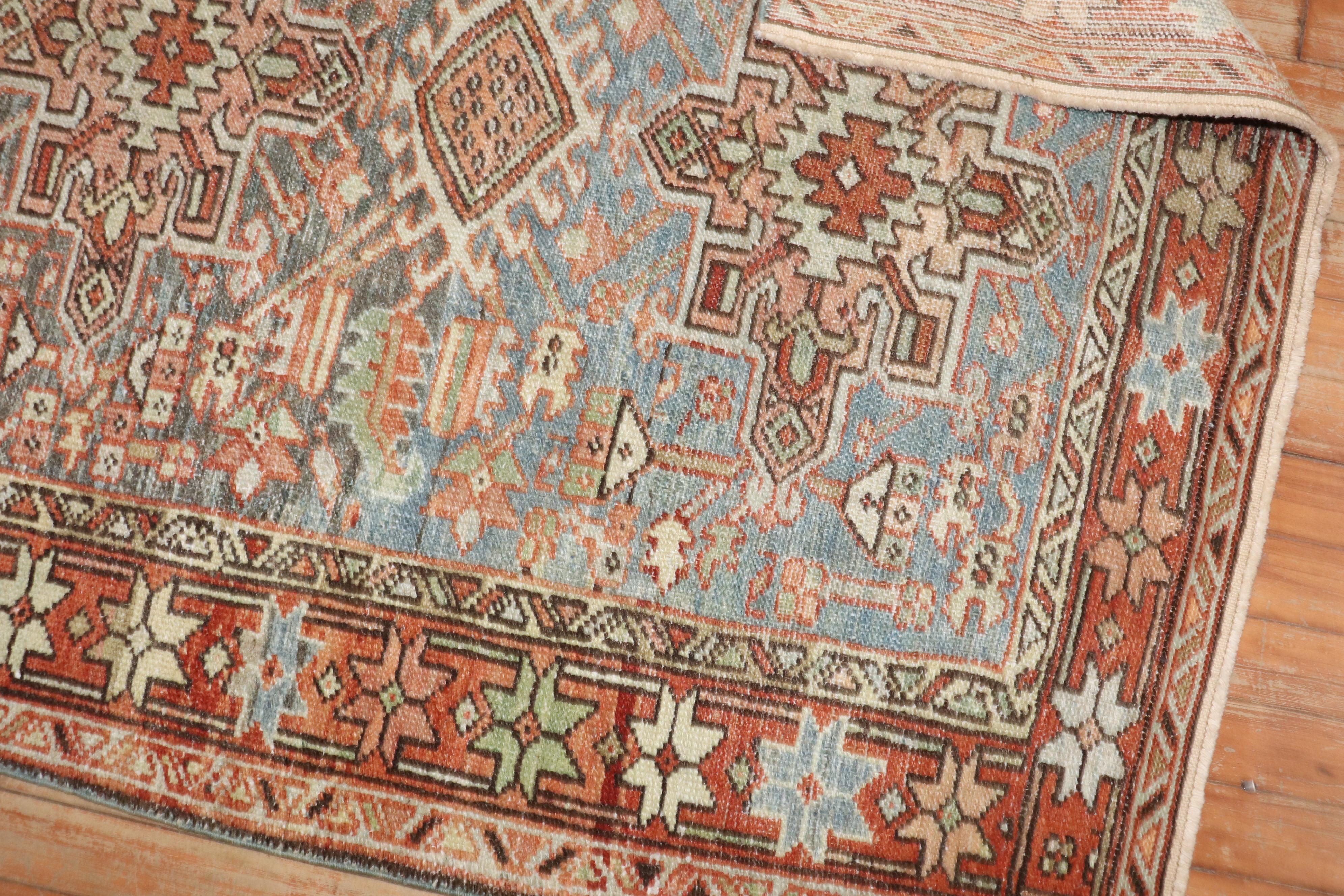 Zabihi Collection Antique Persian Heriz Small Square Rug For Sale 2