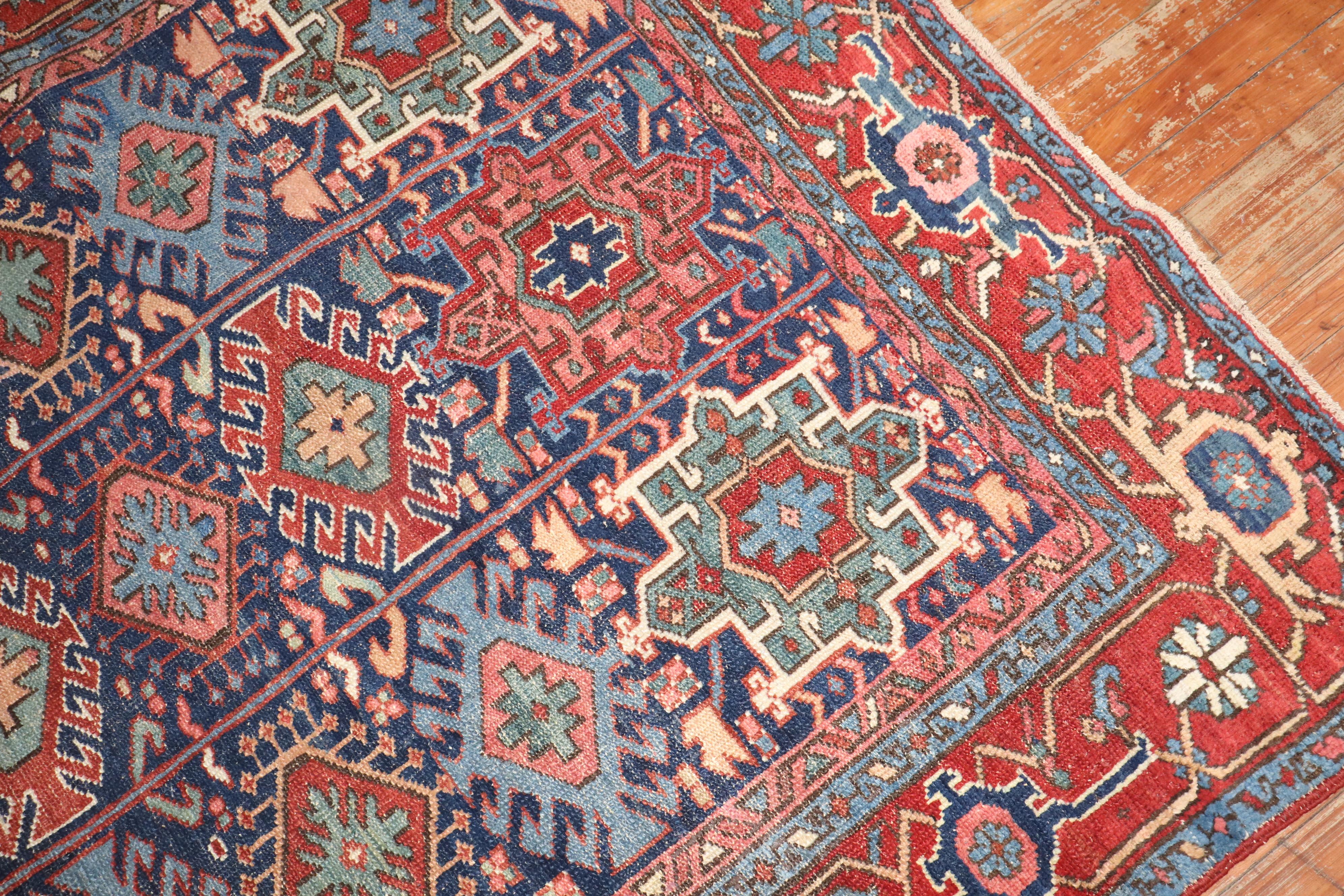 Malayer Zabihi Collection Antique Persian Heriz Square Rug For Sale