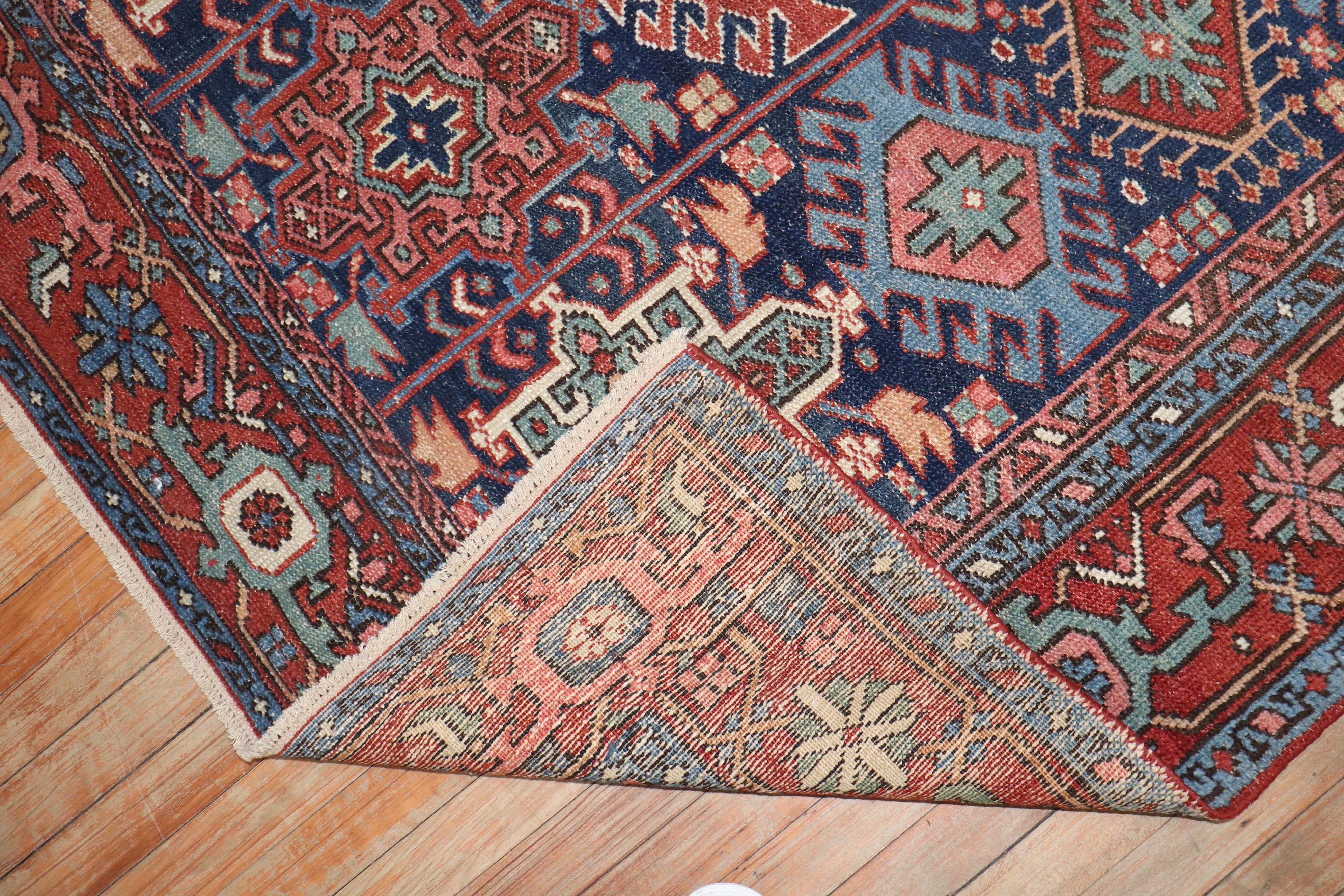 Hand-Knotted Zabihi Collection Antique Persian Heriz Square Rug For Sale