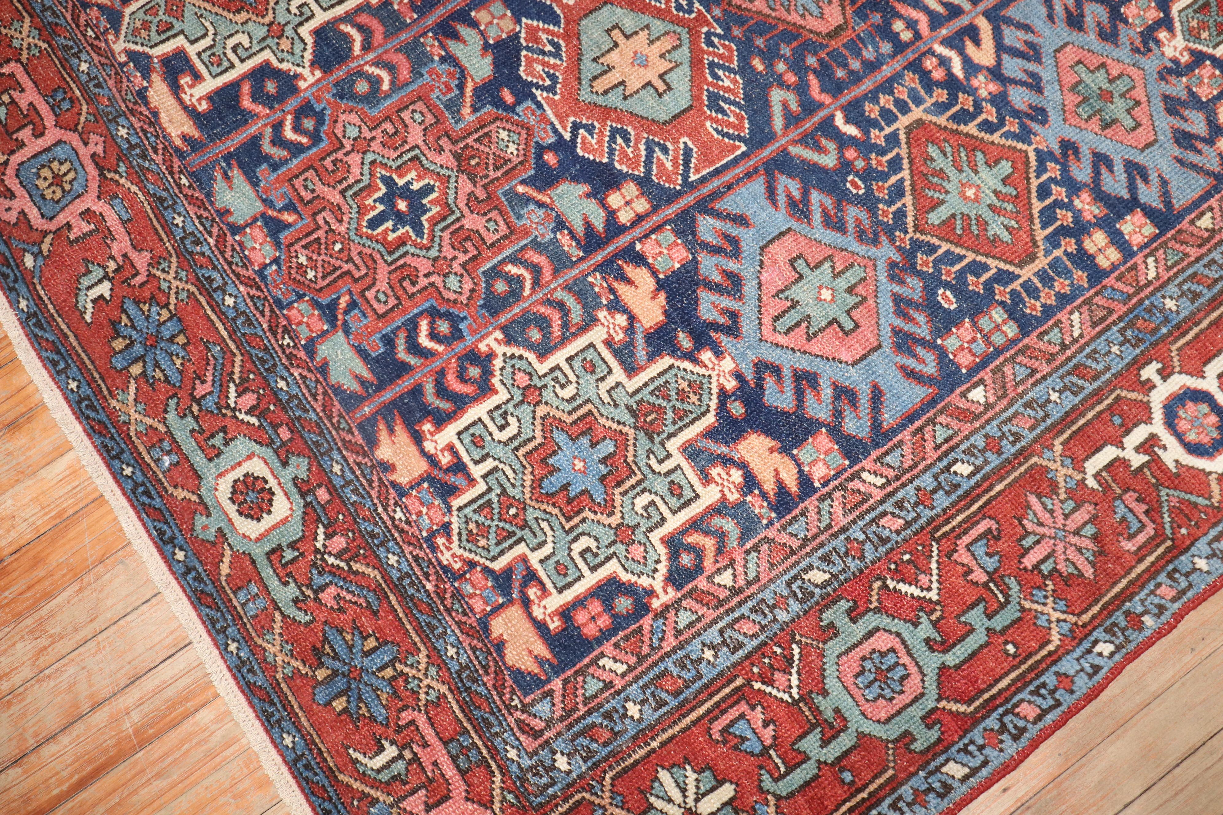 Zabihi Collection Antique Persian Heriz Square Rug In Good Condition For Sale In New York, NY