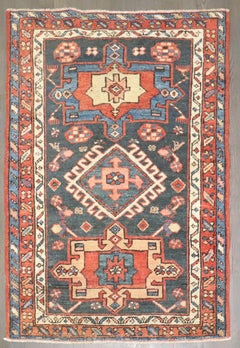 Zabihi Collection Antique Persian Heriz Throw Rug