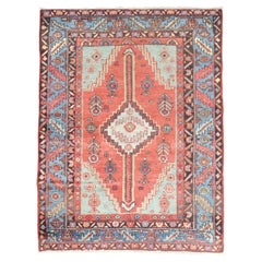 Zabihi Collection Antique Persian Heriz Tribal Heriz Square Rug, 4'1'' x 5'2''