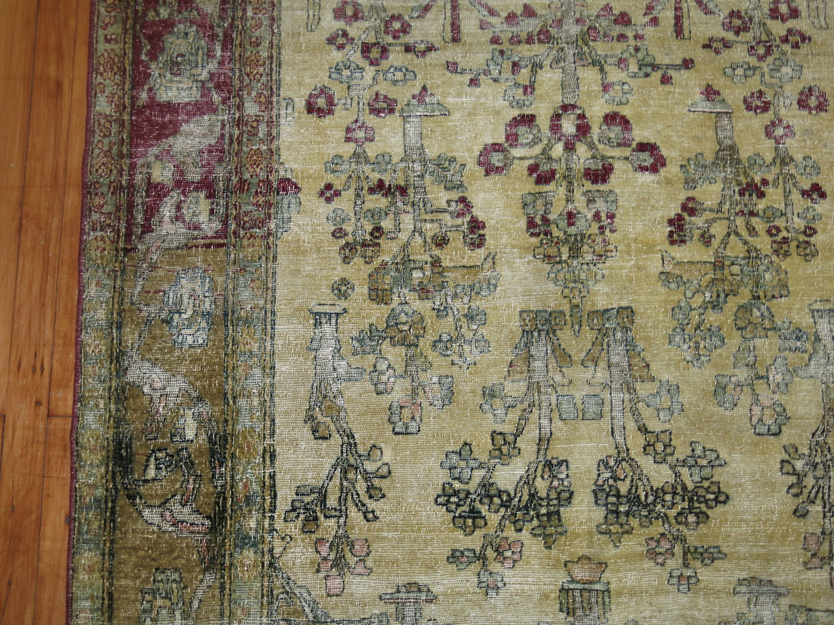 20th Century Zabihi Collection Antique Persian Isfahan Prayer Carpet For Sale