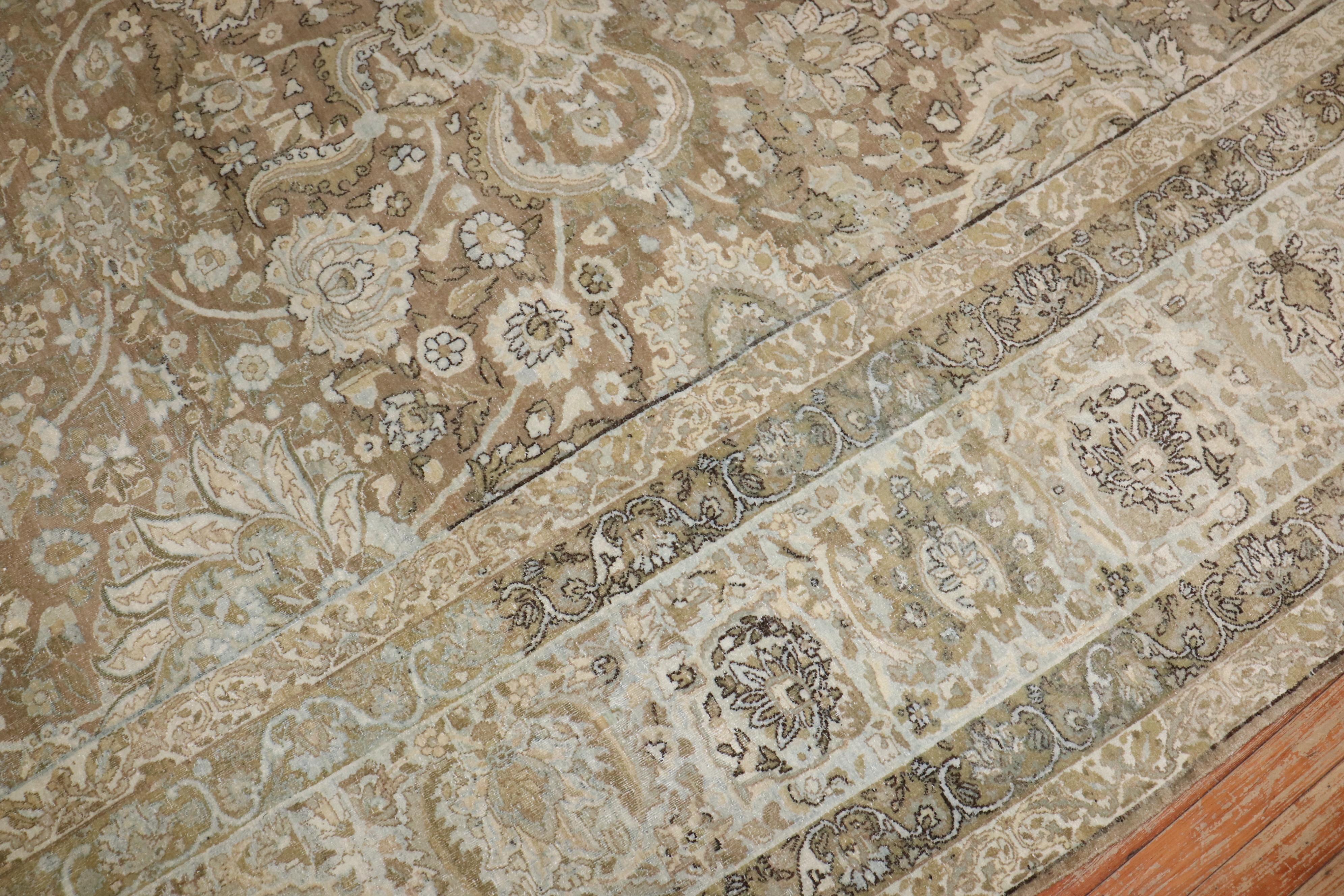 Zabihi Collection Antique Persian Kashan Carpet For Sale 4
