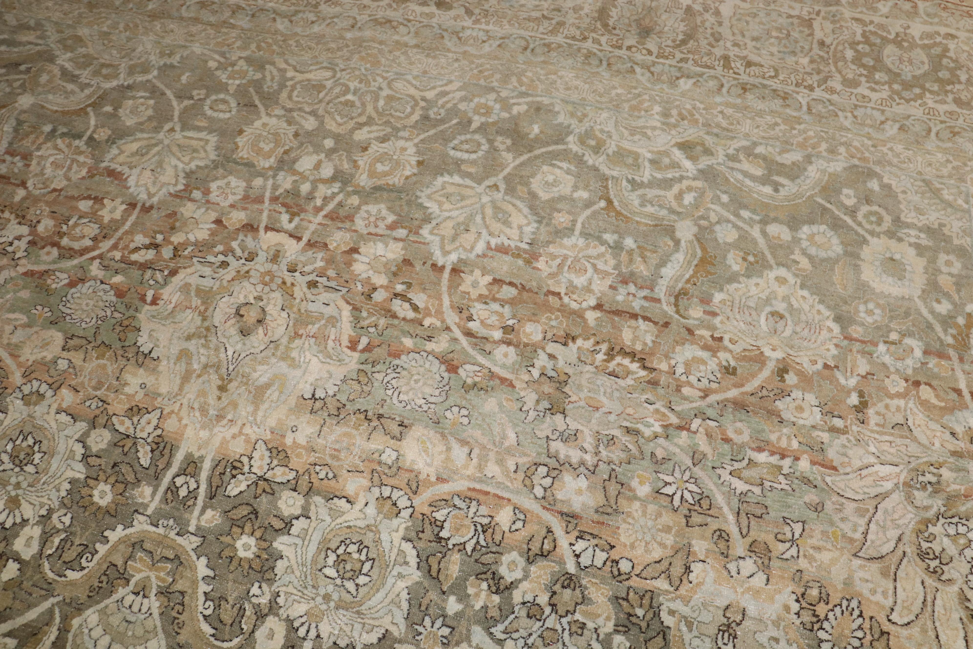 Zabihi Collection Antique Persian Kashan Carpet For Sale 5