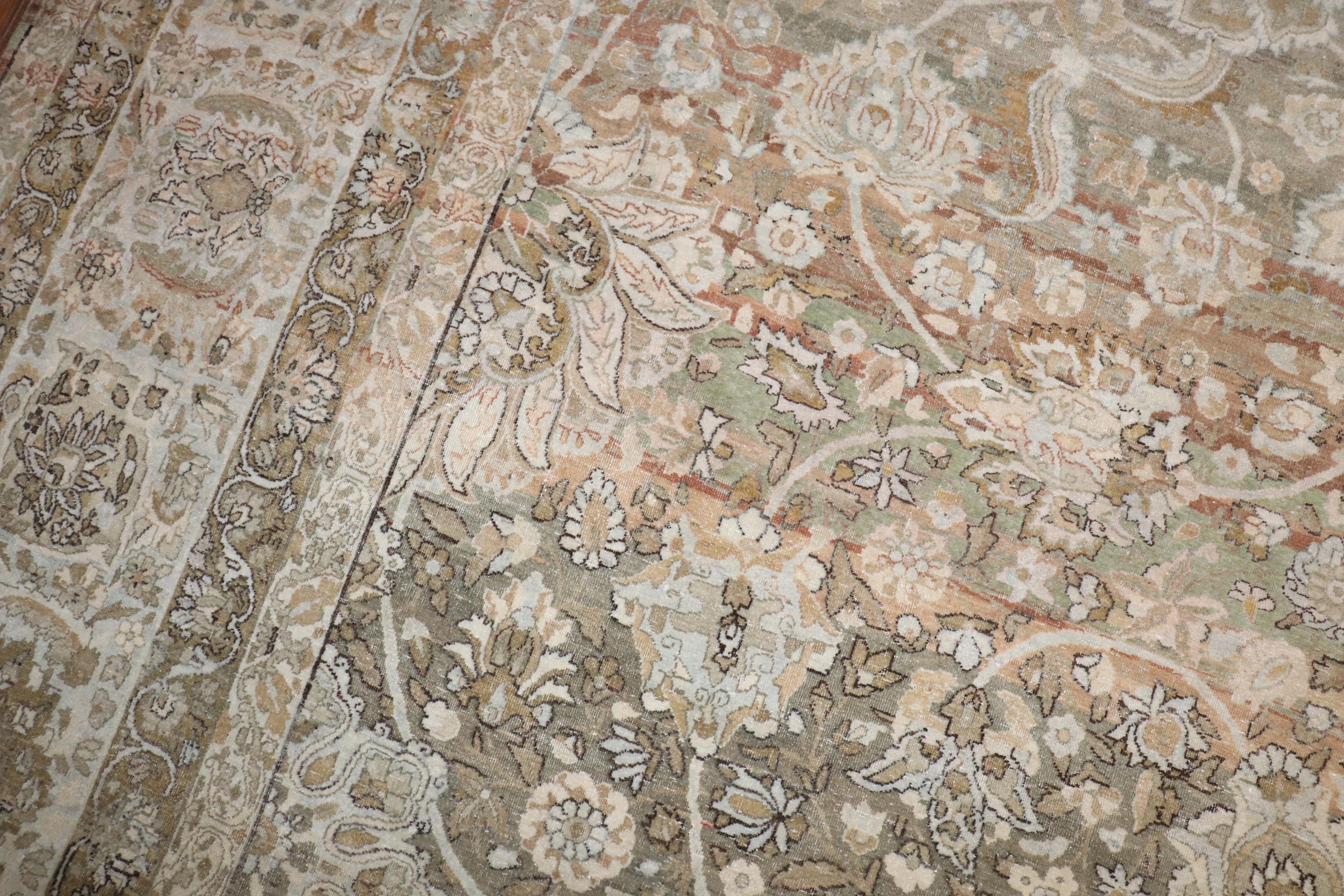 Zabihi Collection Antique Persian Kashan Carpet For Sale 2