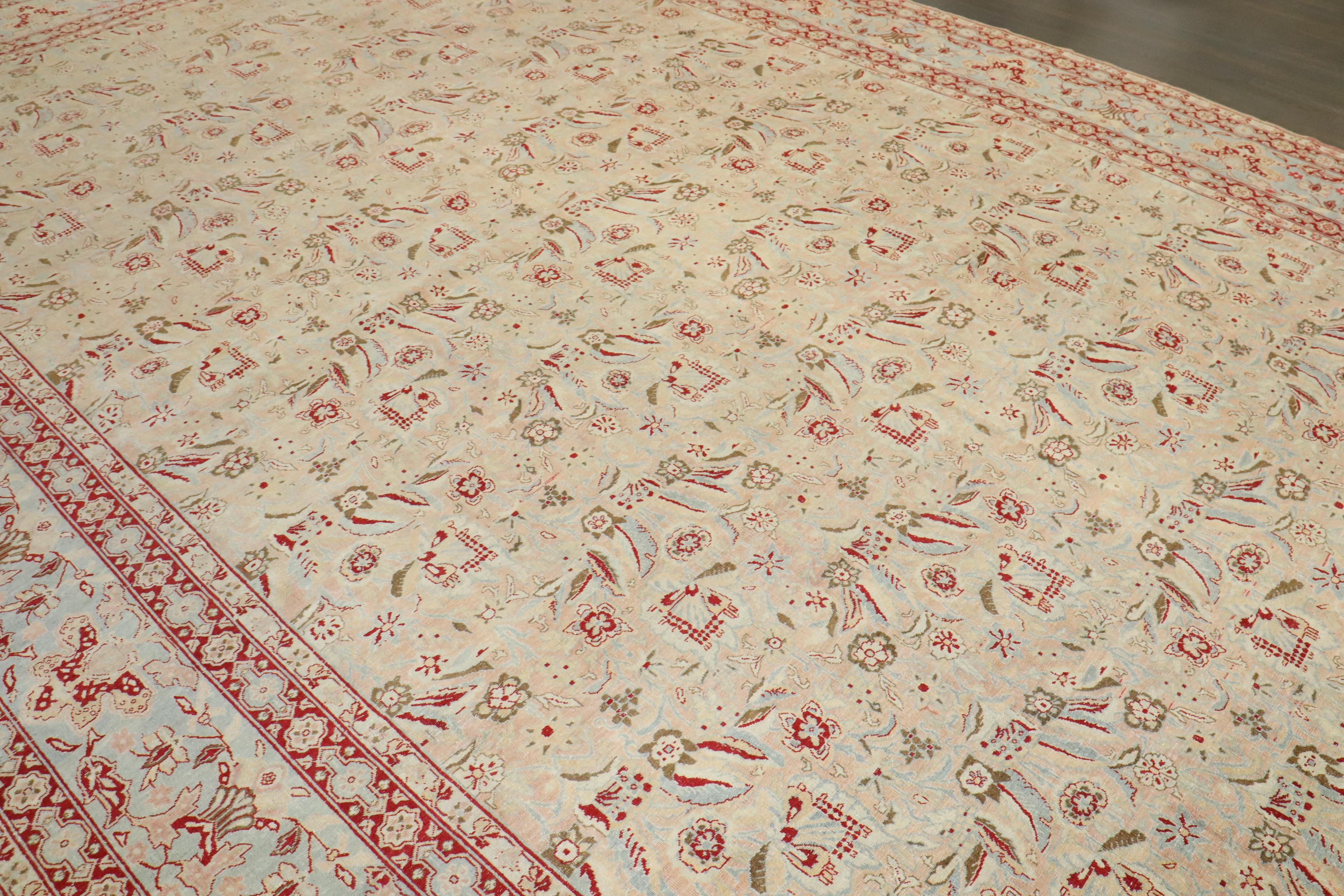 Zabihi Kollektion Antiker persischer Kashan Großer persischer Teppich im Angebot 2