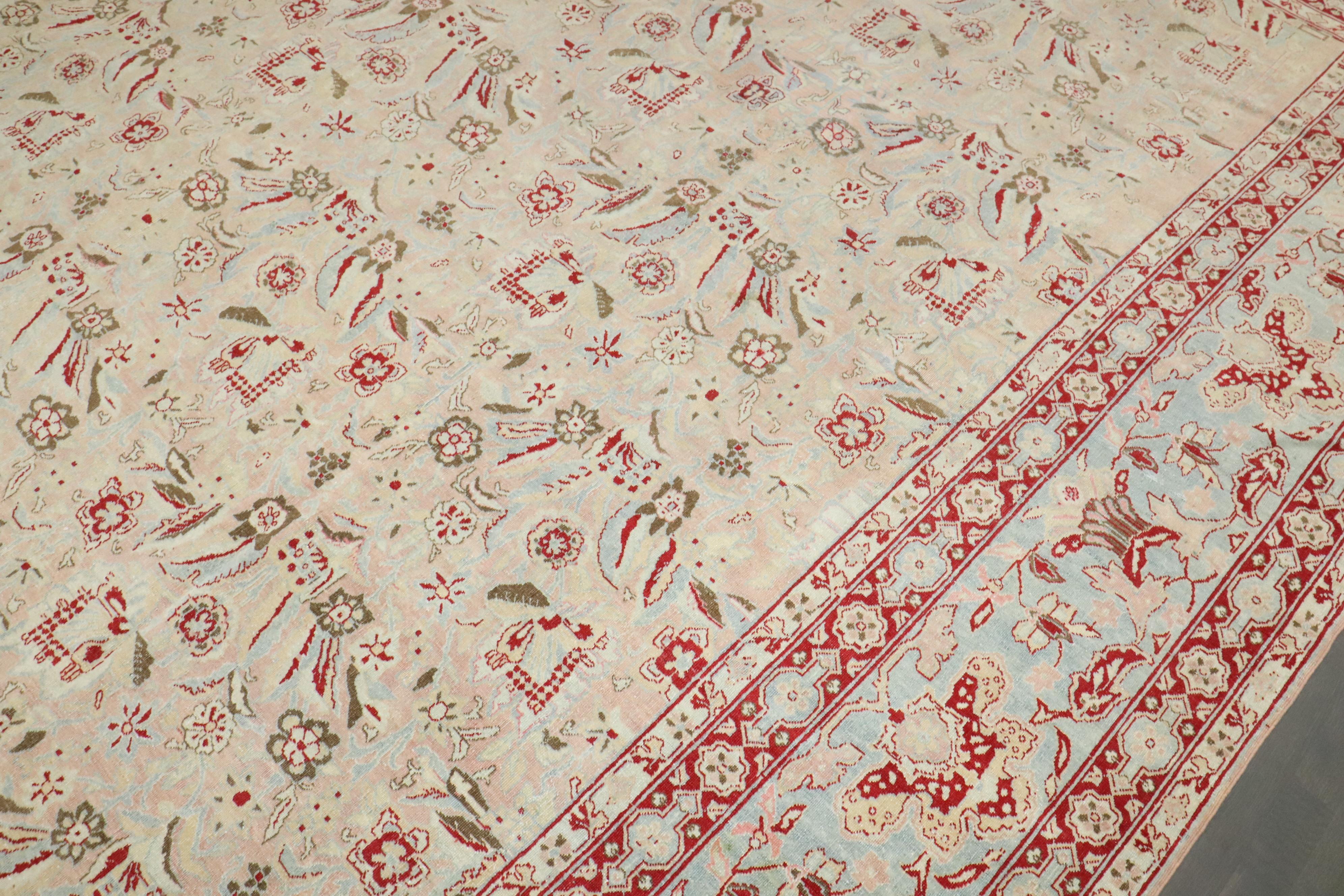 Zabihi Kollektion Antiker persischer Kashan Großer persischer Teppich (Amerikanische Klassik) im Angebot
