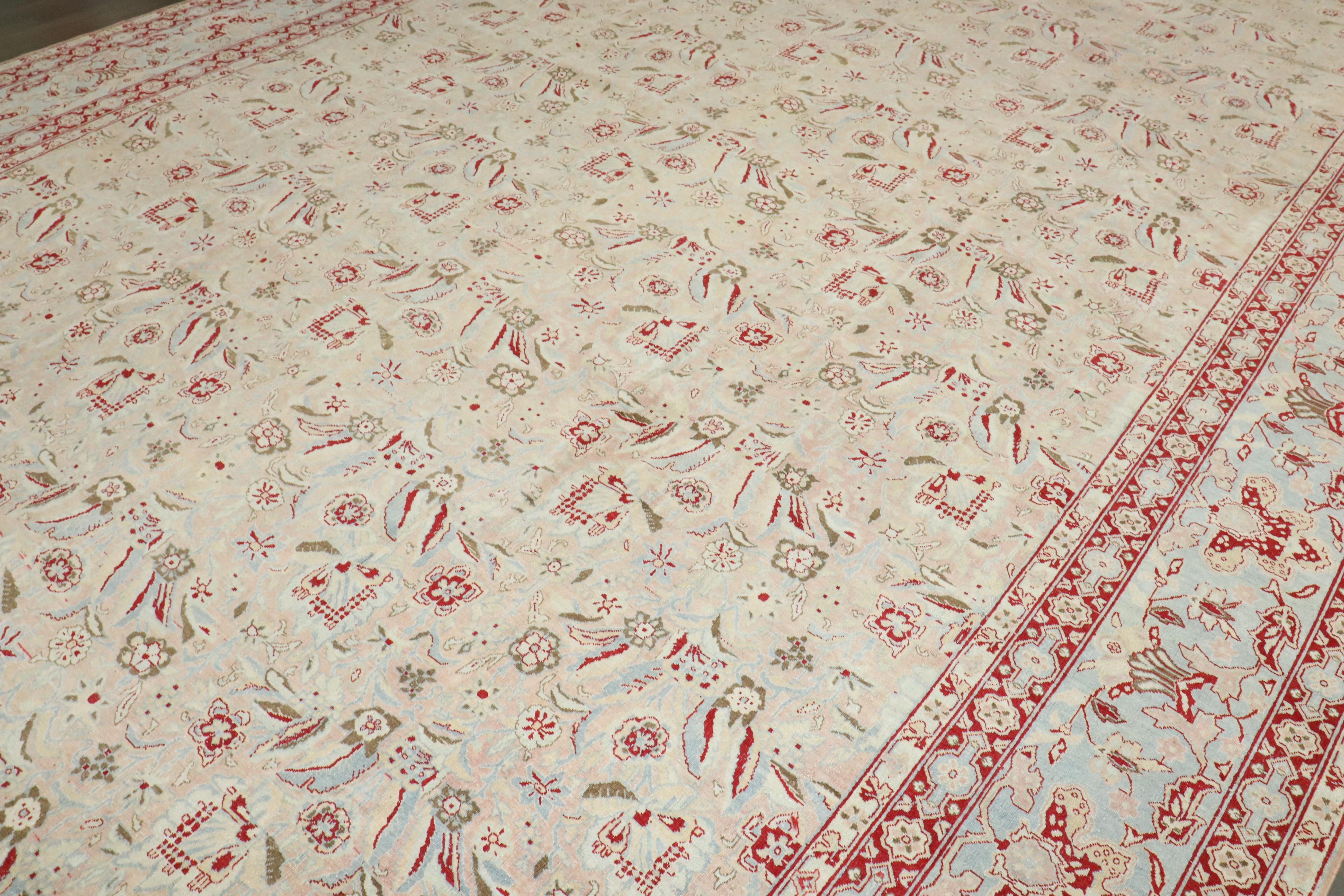 Zabihi Kollektion Antiker persischer Kashan Großer persischer Teppich (Persisch) im Angebot