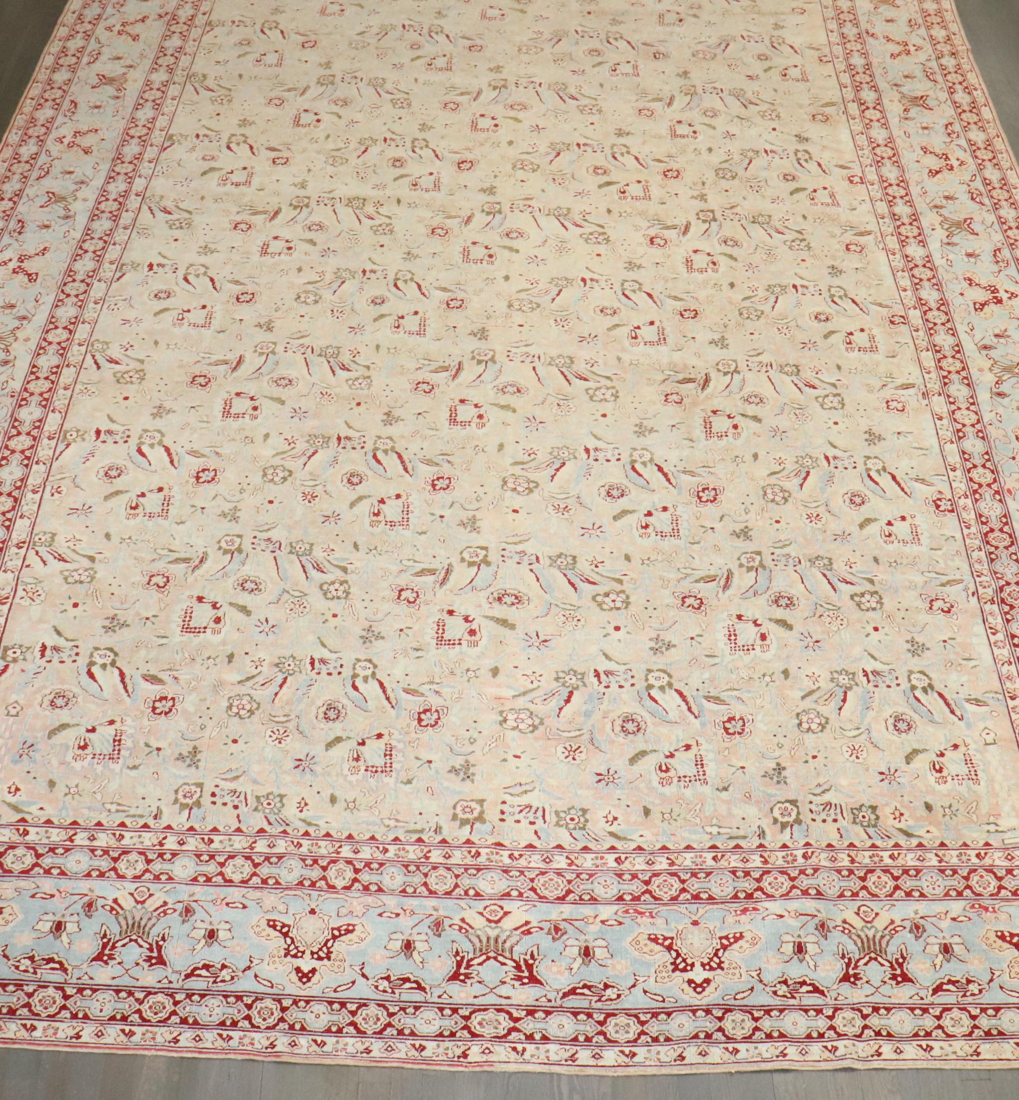 Zabihi Kollektion Antiker persischer Kashan Großer persischer Teppich (20. Jahrhundert) im Angebot