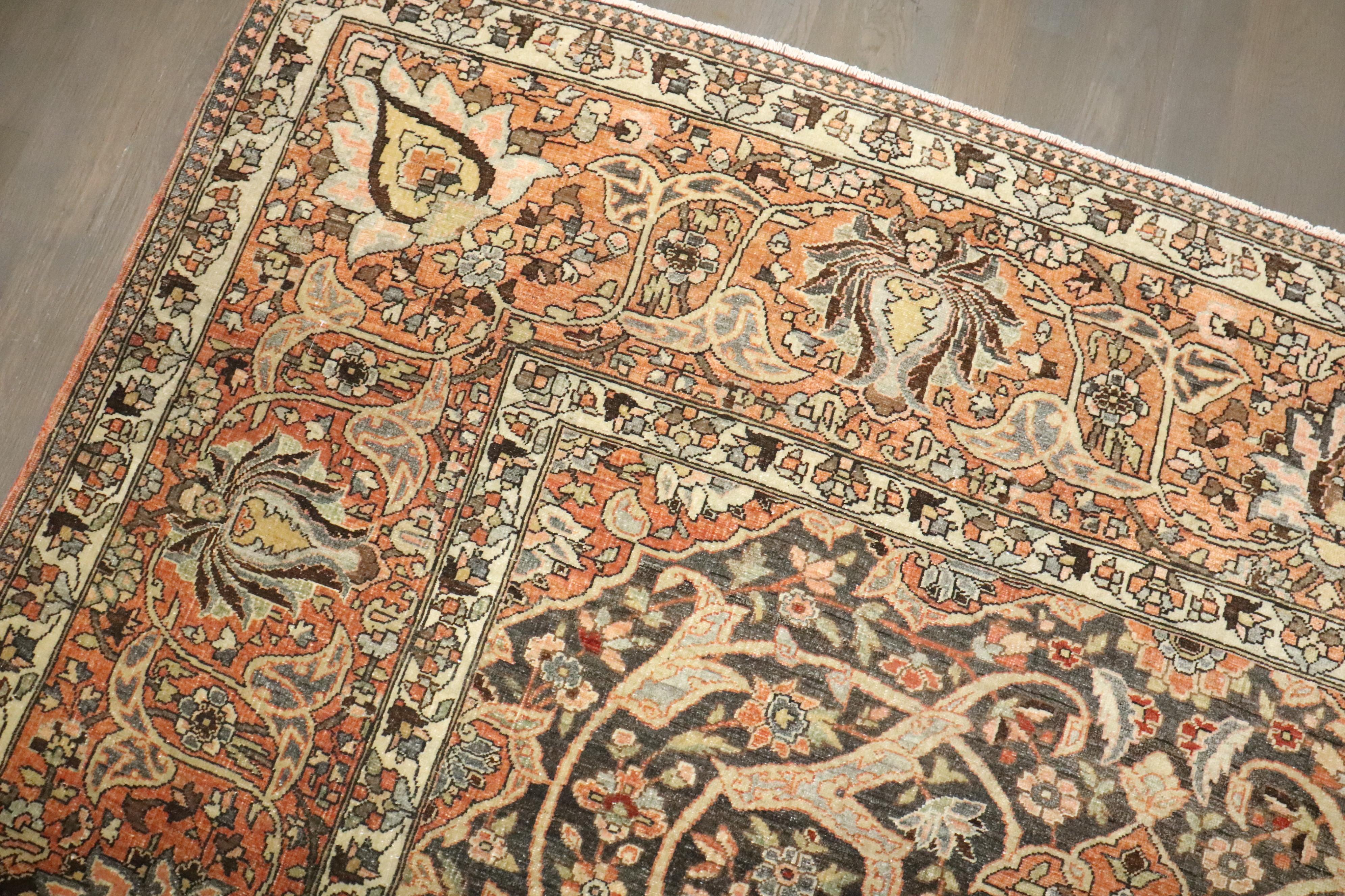 Zabihi Collection Antique Persian Large Brown Joshegan Rug im Angebot 8
