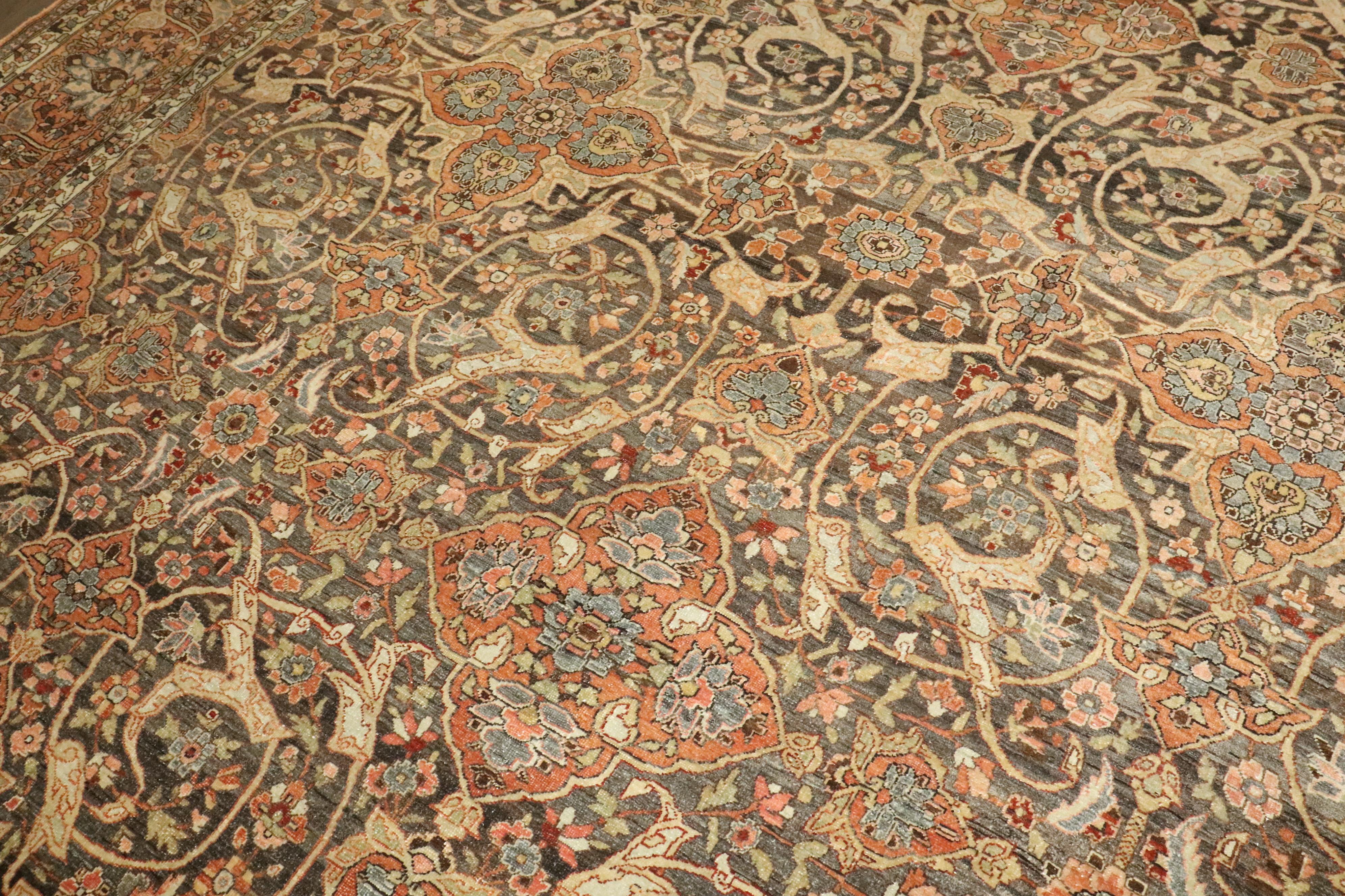 Zabihi Collection Antique Persian Large Brown Joshegan Rug (Stammeskunst) im Angebot
