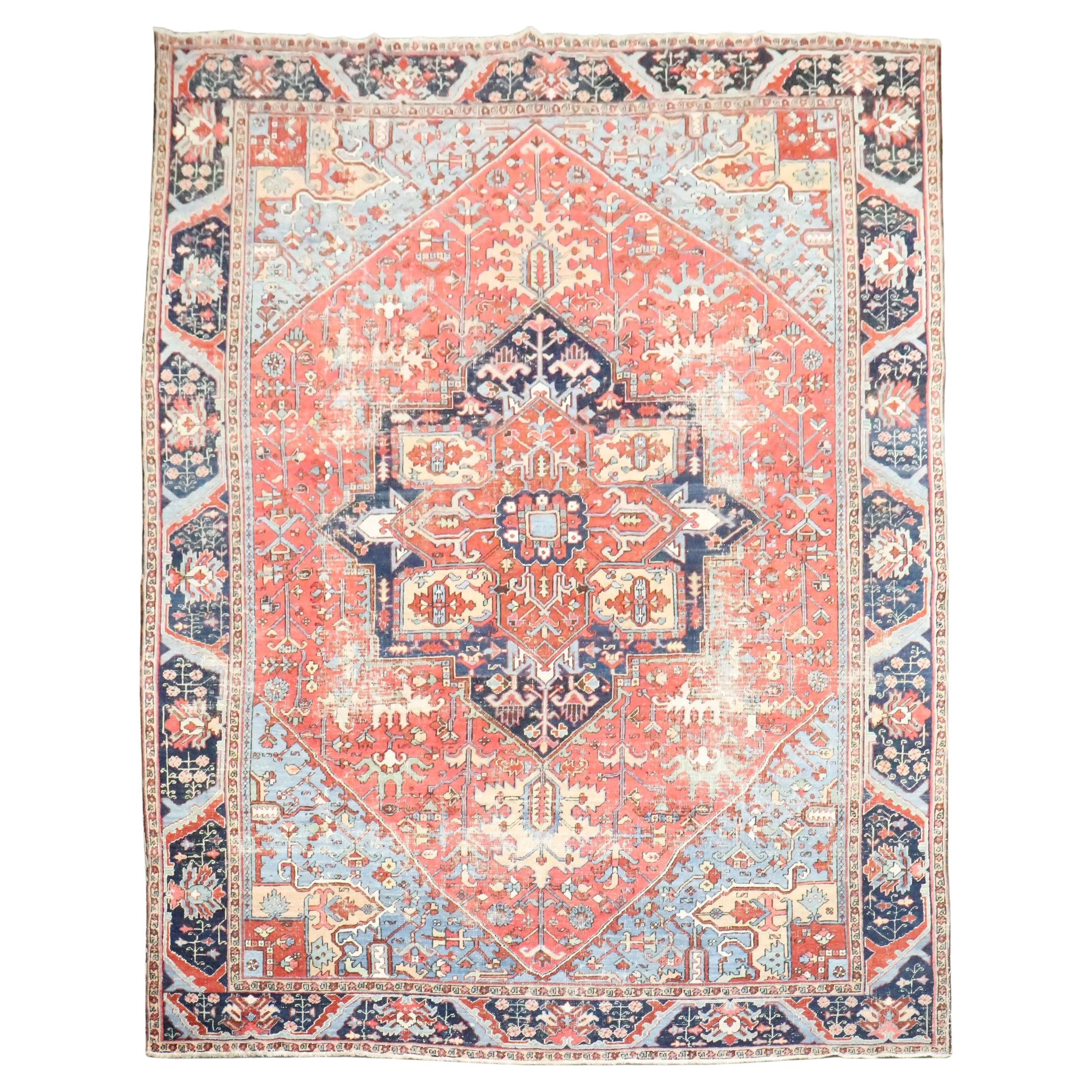 Tappeto Zabihi Collection Antique Persian Large Heriz Worn