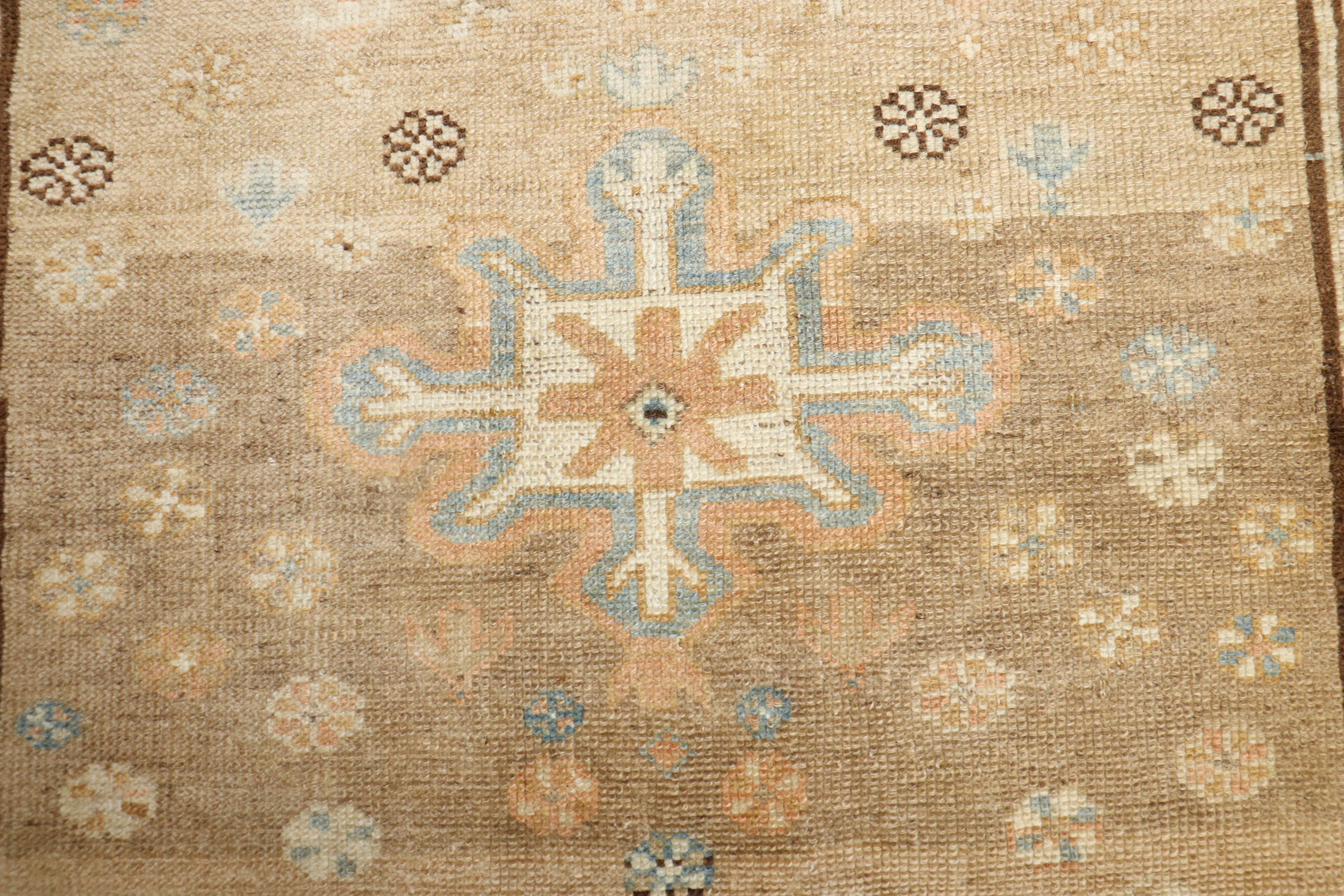 Bakshaish Zabihi Collection Antique Persian Light Brown Scatter Rug For Sale