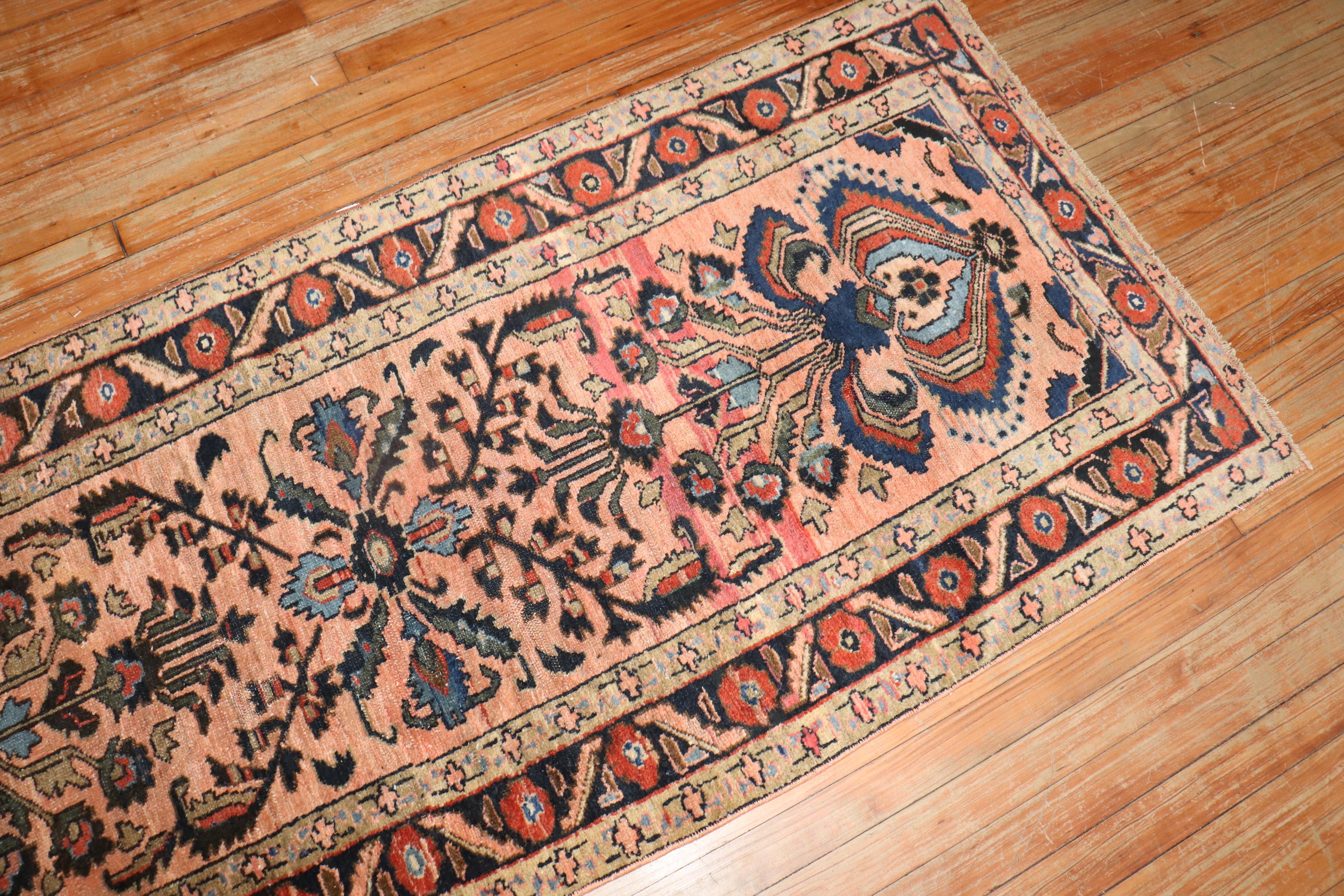 Hand-Woven Zabihi Collection Antique Persian Lilihan Runner For Sale