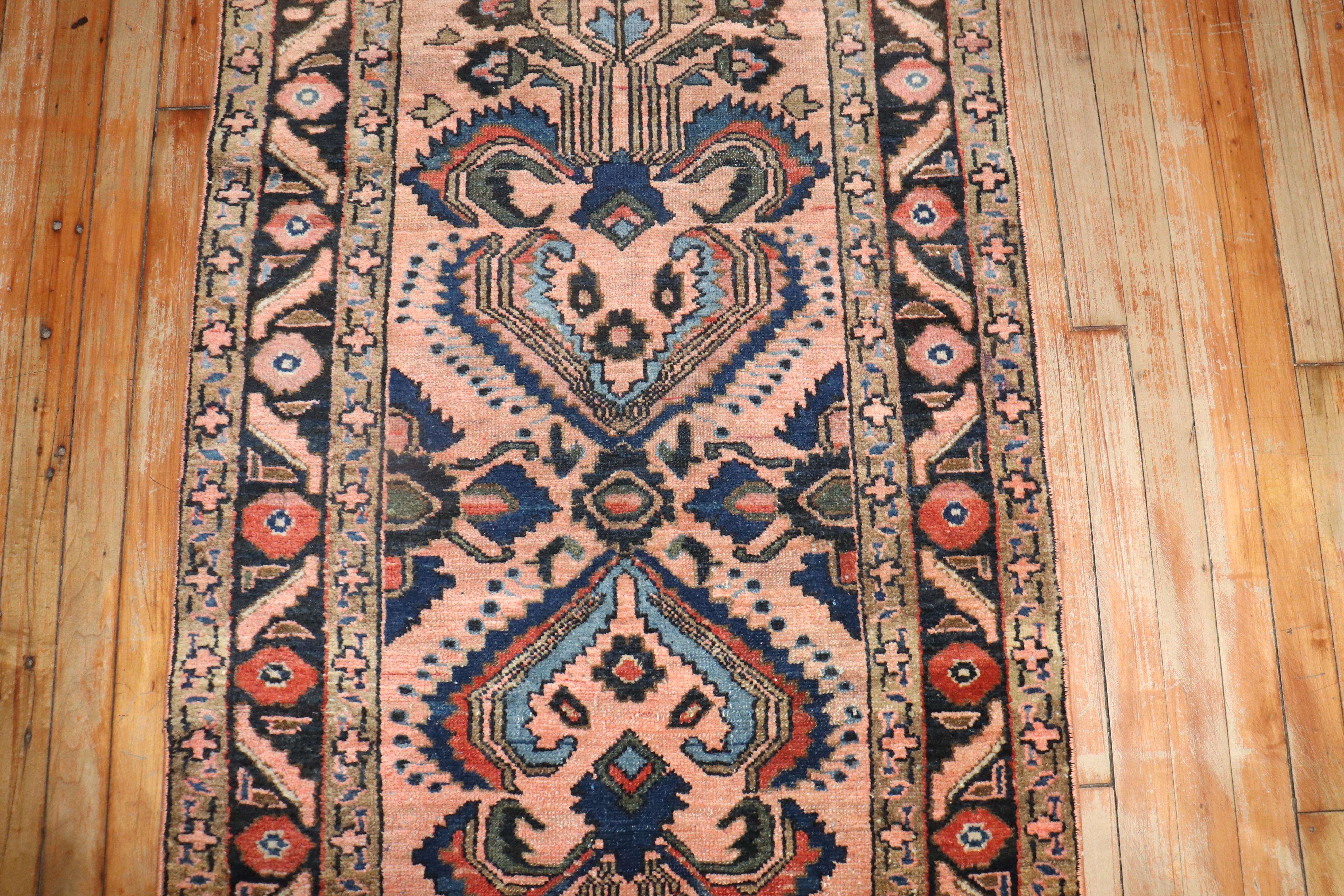 Zabihi Collection Antique Persian Lilihan Runner In Good Condition For Sale In New York, NY