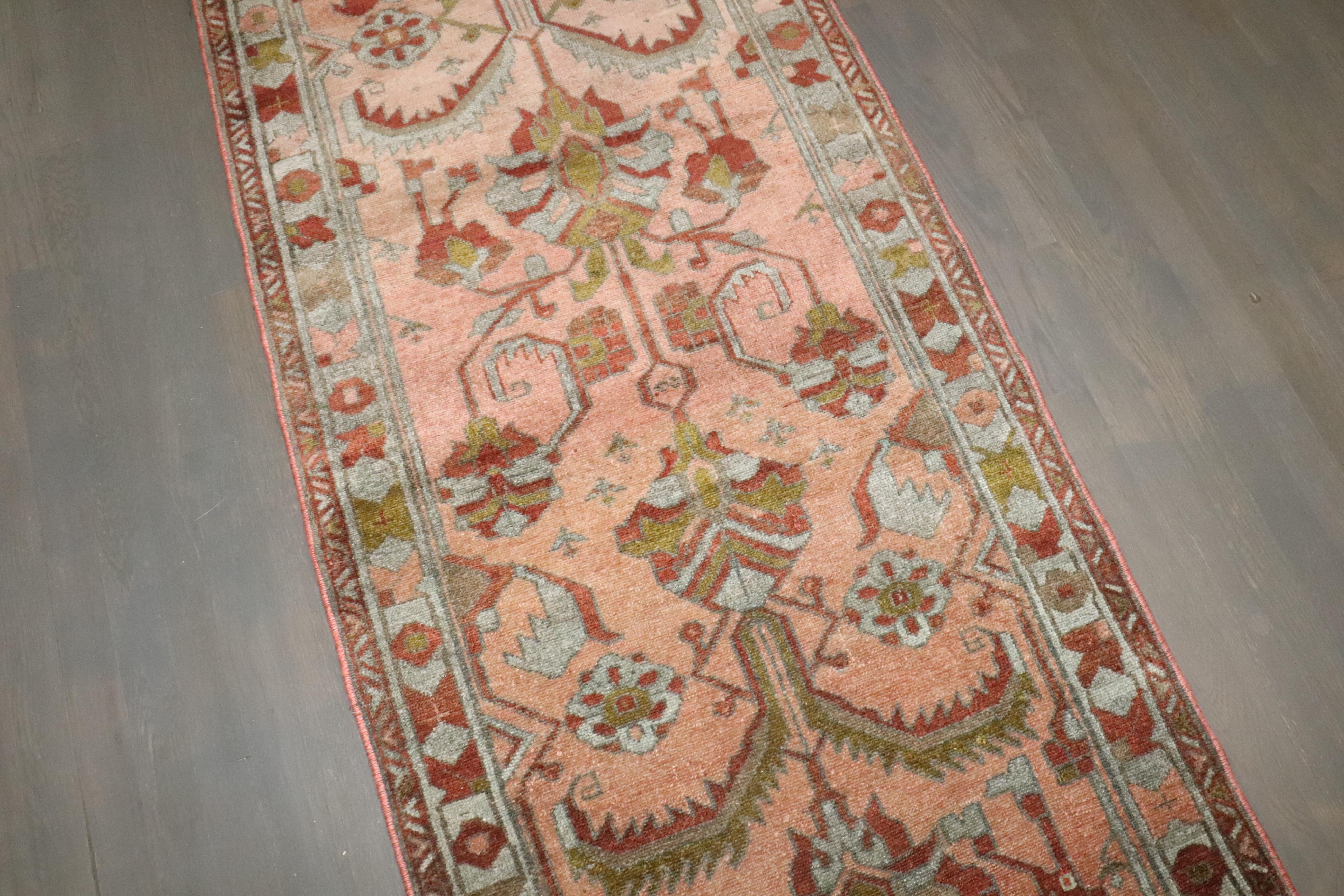 20th Century Zabihi Collection Antique Persian Lilihan Runner For Sale