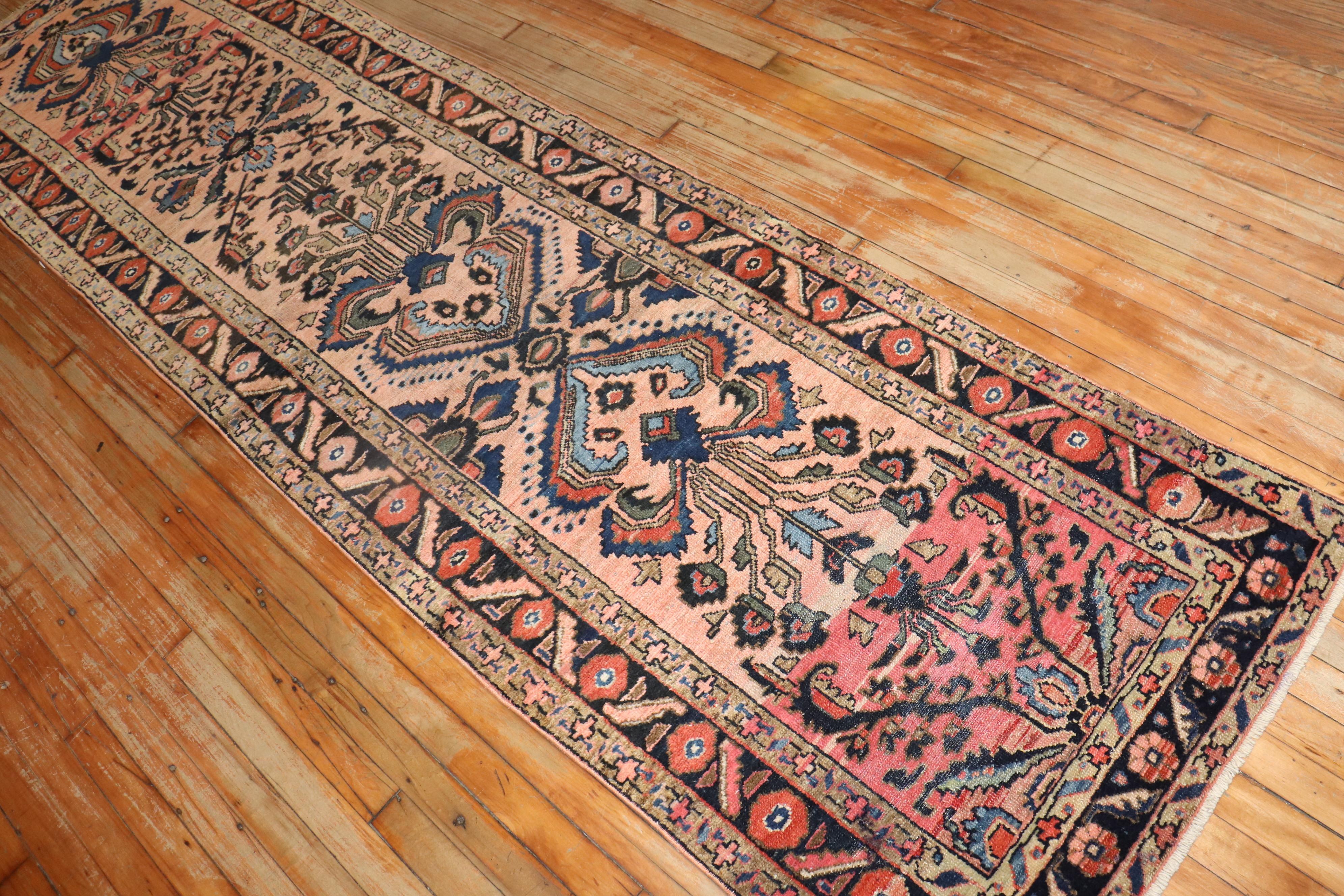 20th Century Zabihi Collection Antique Persian Lilihan Runner For Sale