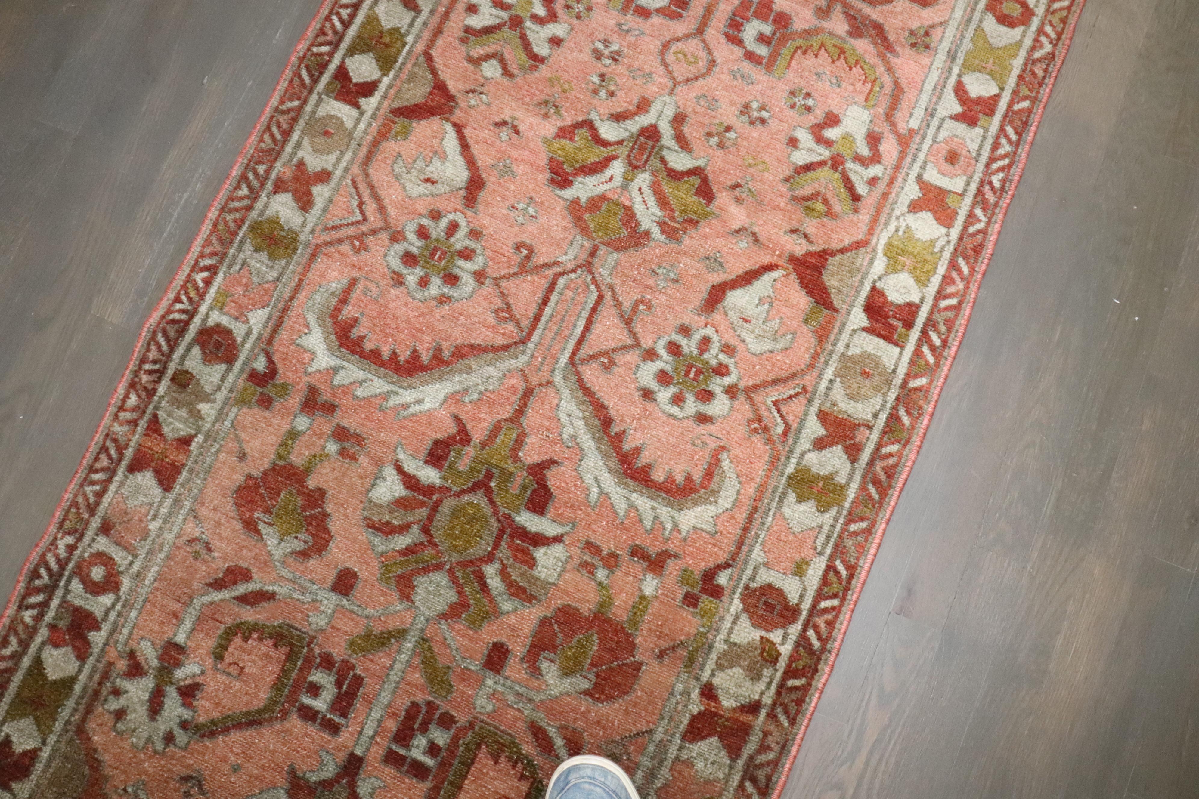 Wool Zabihi Collection Antique Persian Lilihan Runner For Sale