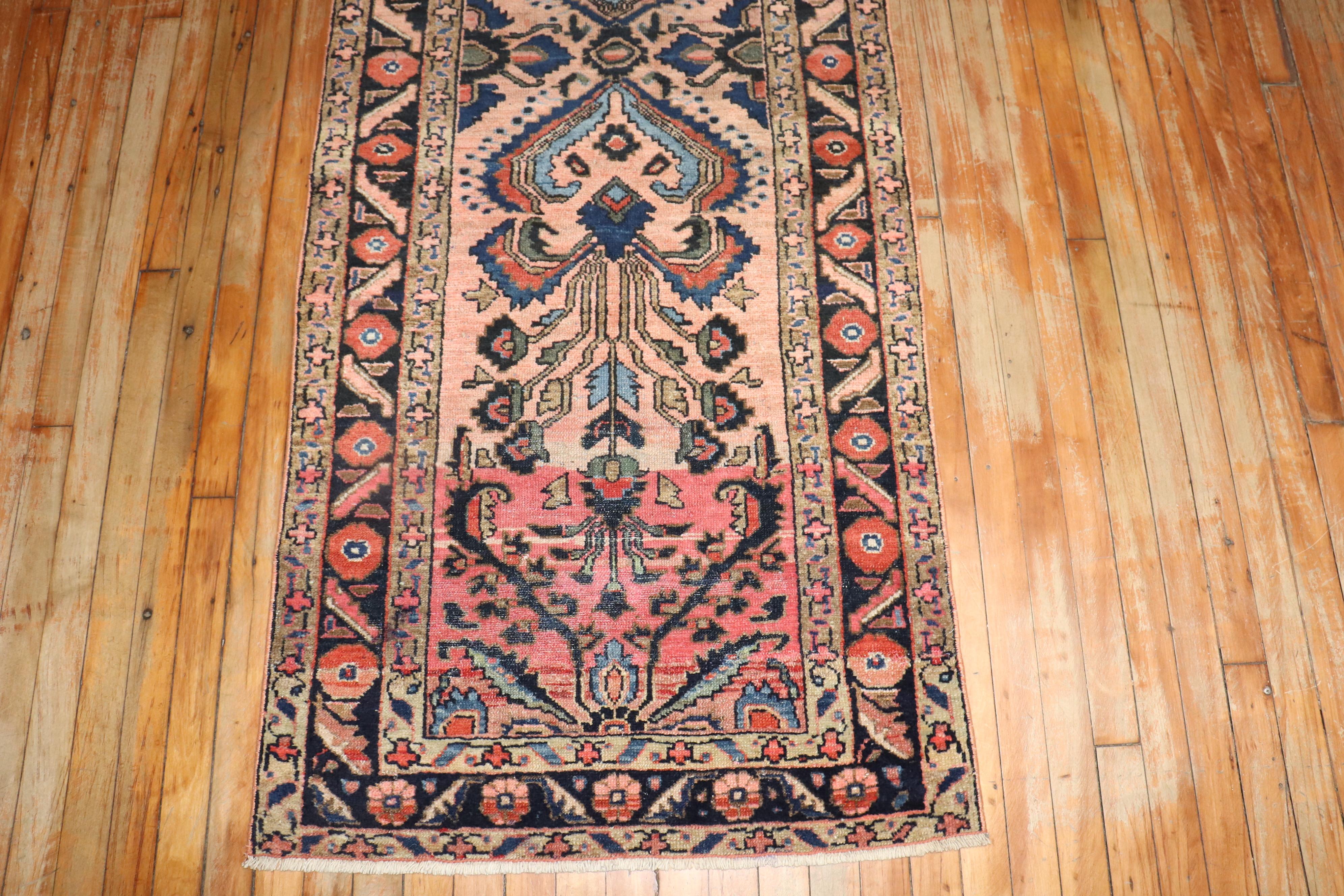 Wool Zabihi Collection Antique Persian Lilihan Runner For Sale