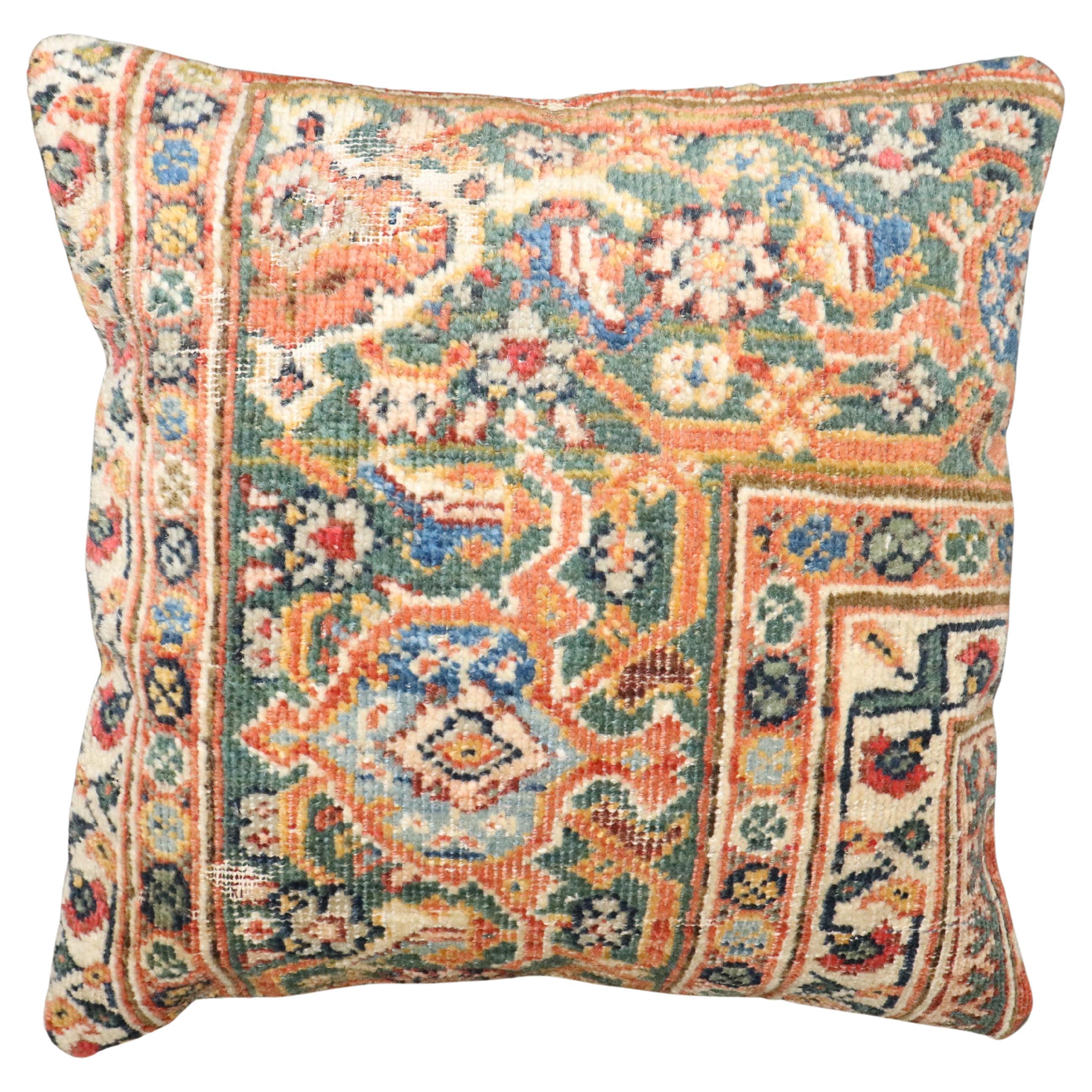 Zabihi Collection Antique Persian Mahal Border Rug Pillow