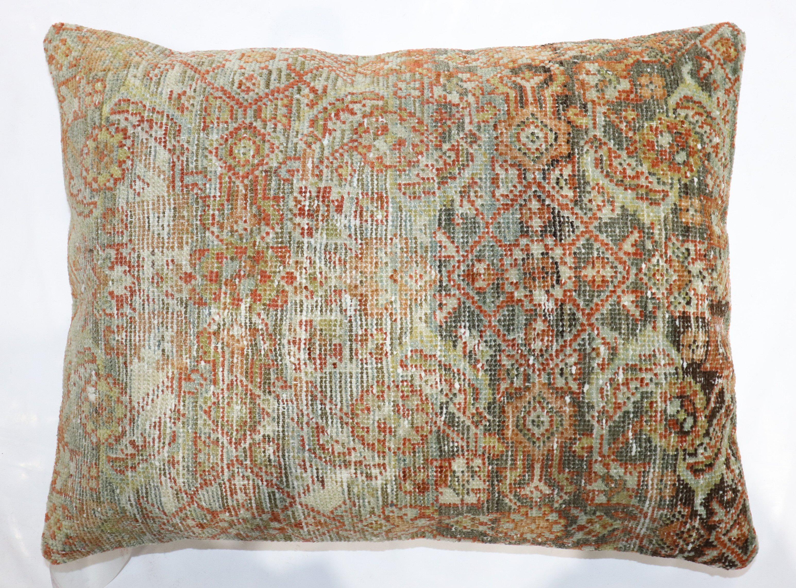 Zabihi Collection Antique Persian Mahal Pillow In Fair Condition For Sale In New York, NY