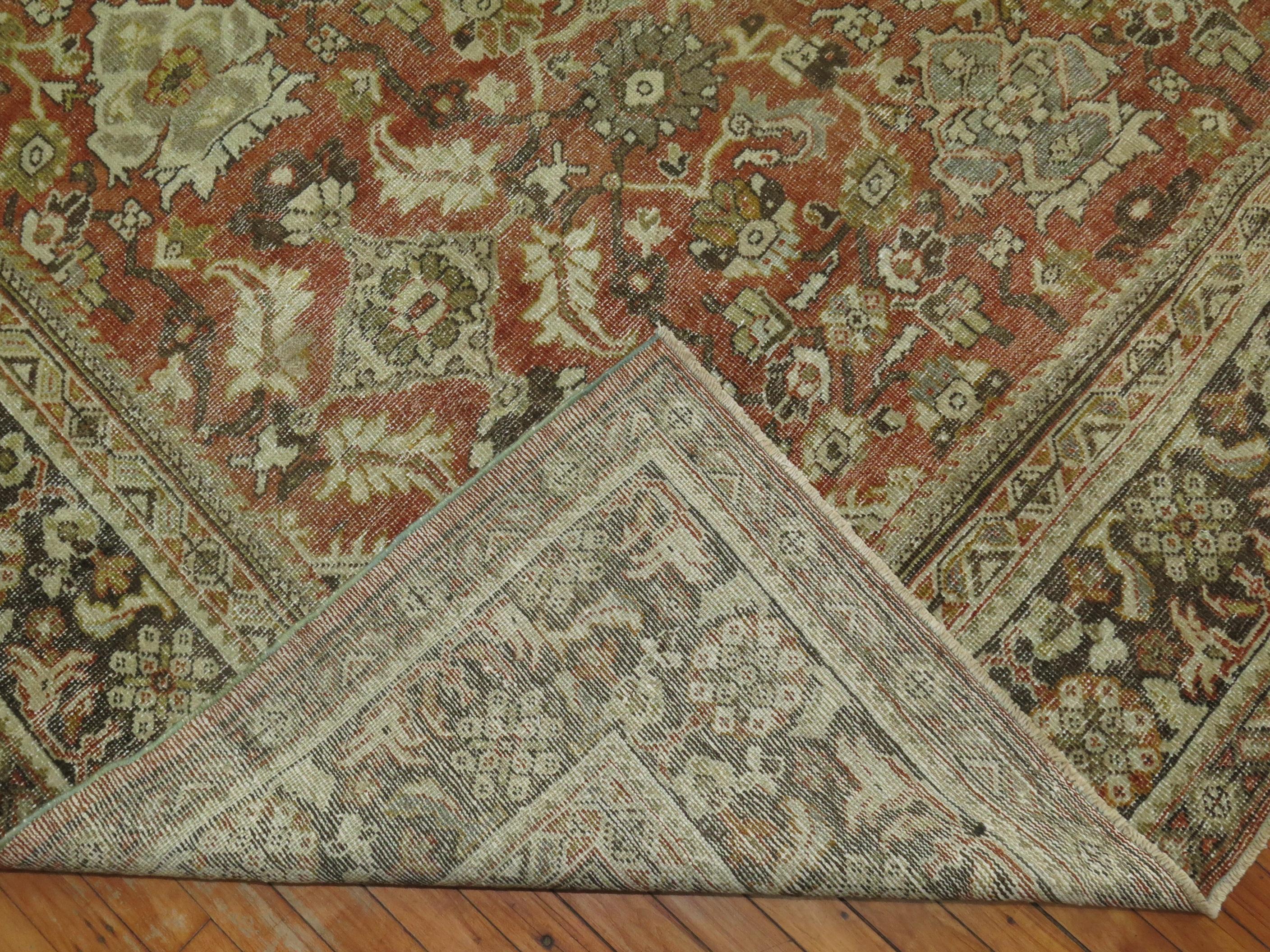 Room size early 20th century antique Persian Mahal rug in rustic colors

Measures: 8'11