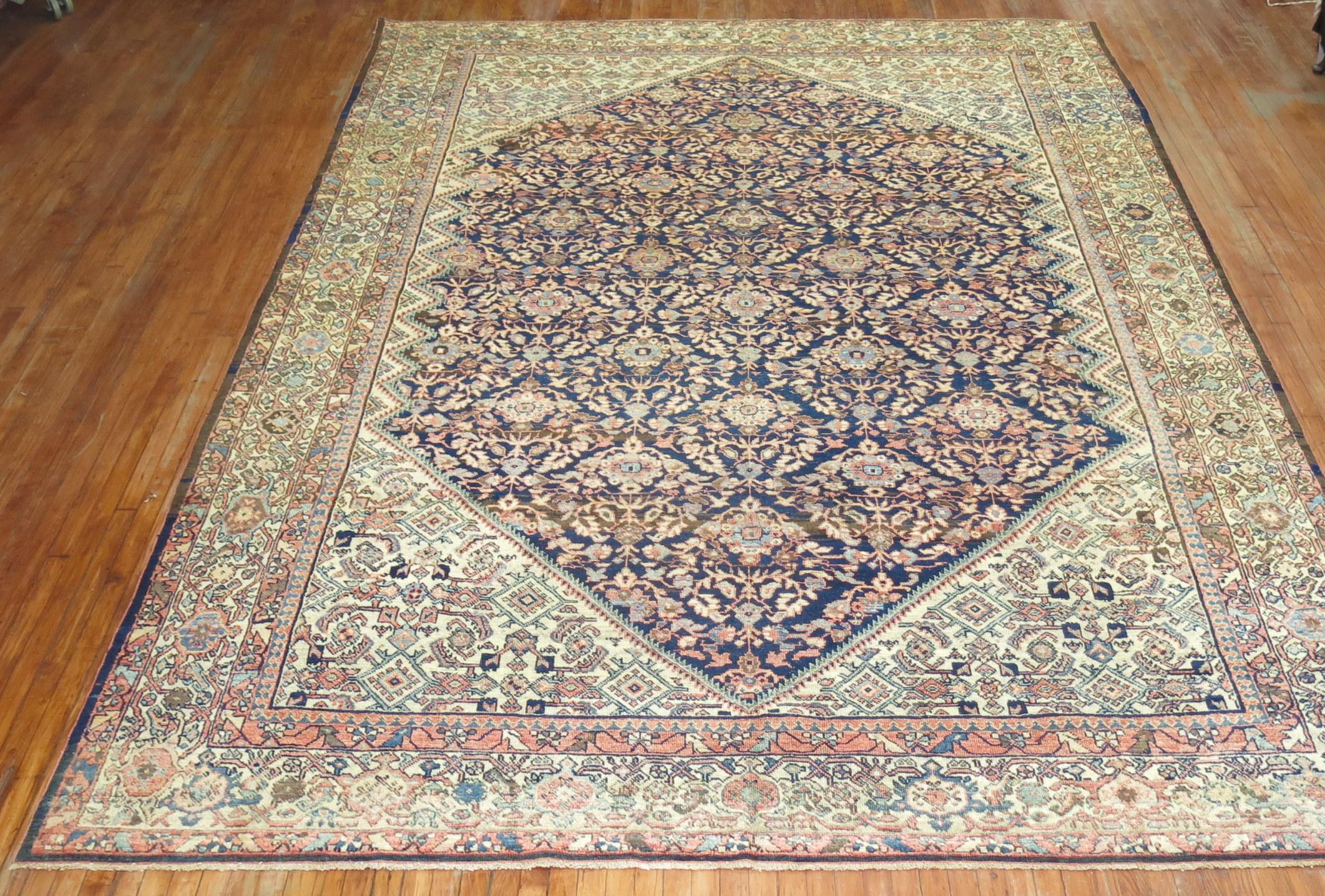 Zabihi Collection Antique Persian Mahal Rug For Sale 4