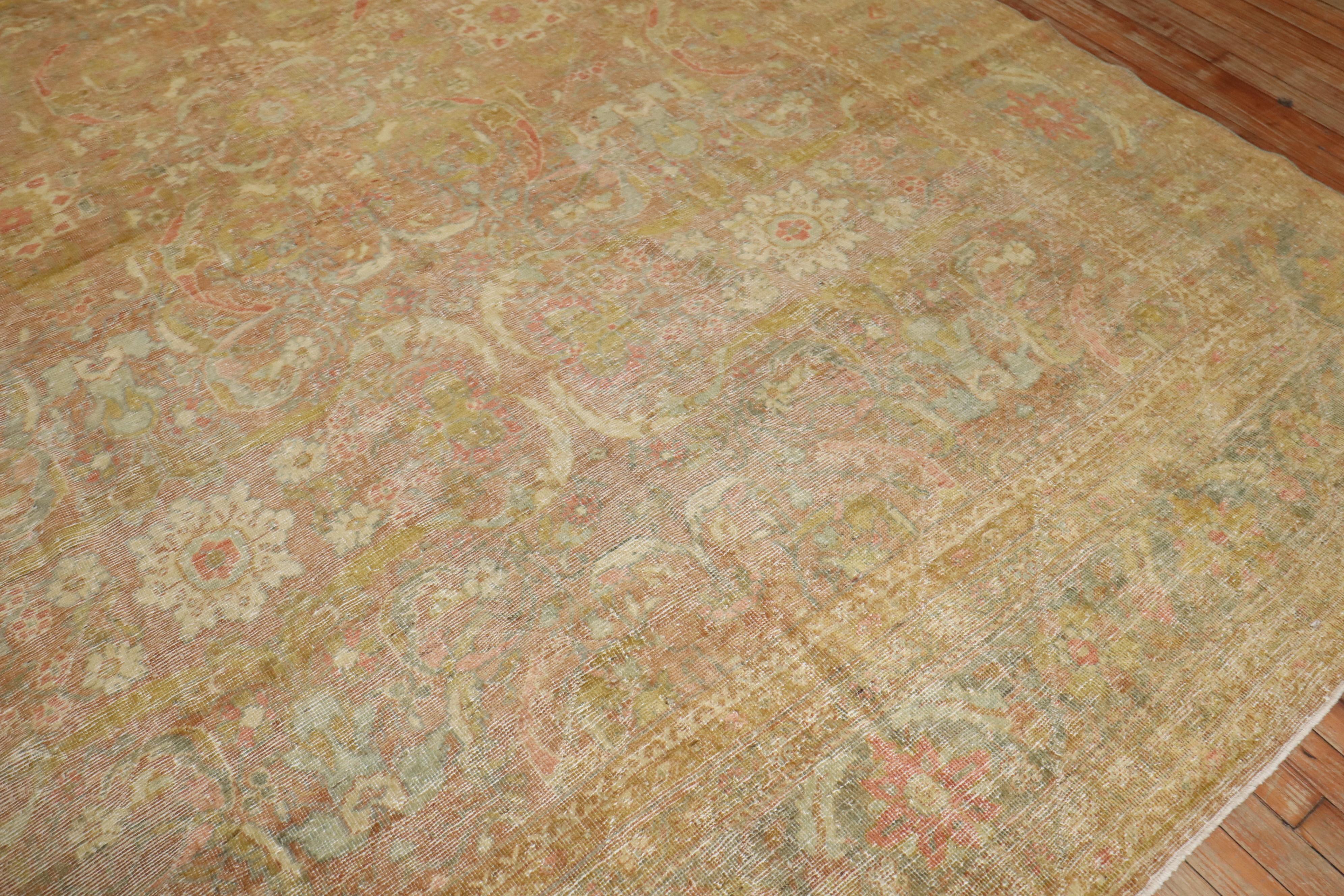 Hand-Knotted Zabihi Collection Antique Persian Mahal Rug For Sale