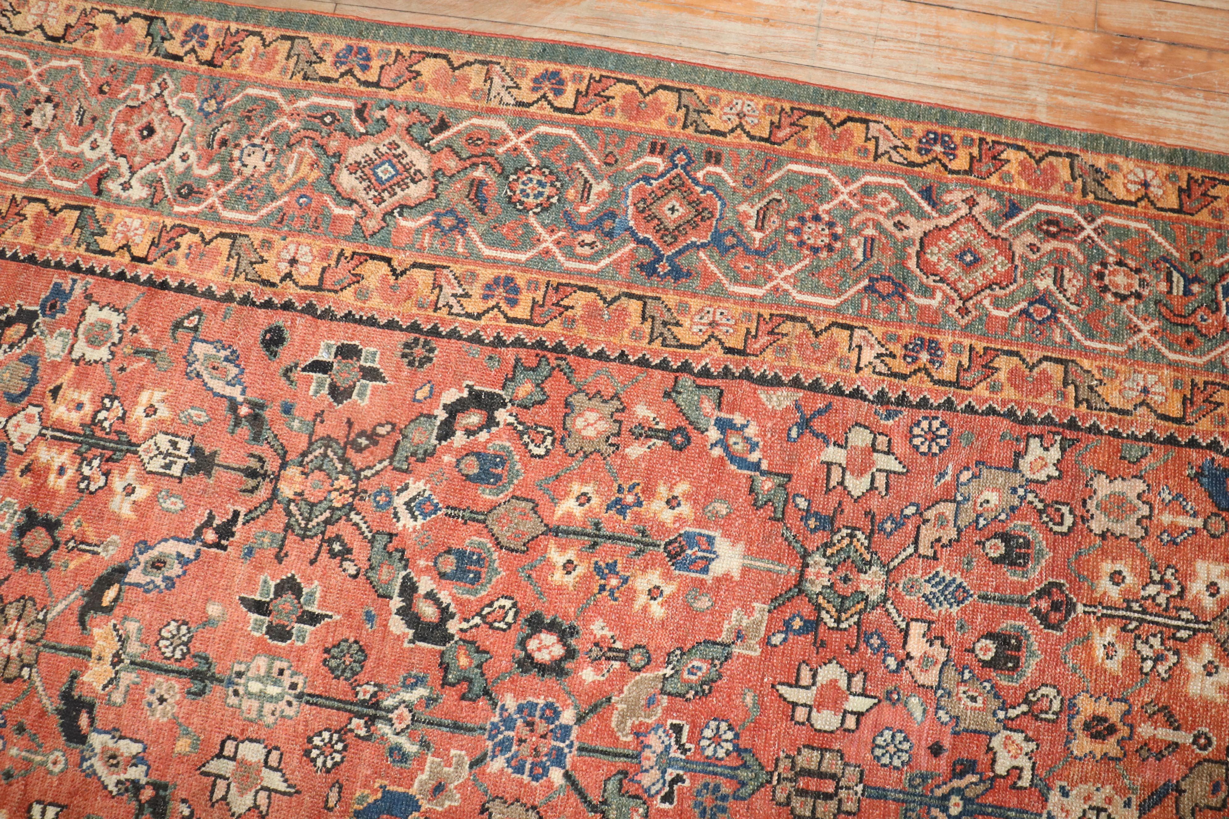 Zabihi Collection  Antique Persian Mahal Rug In Good Condition For Sale In New York, NY