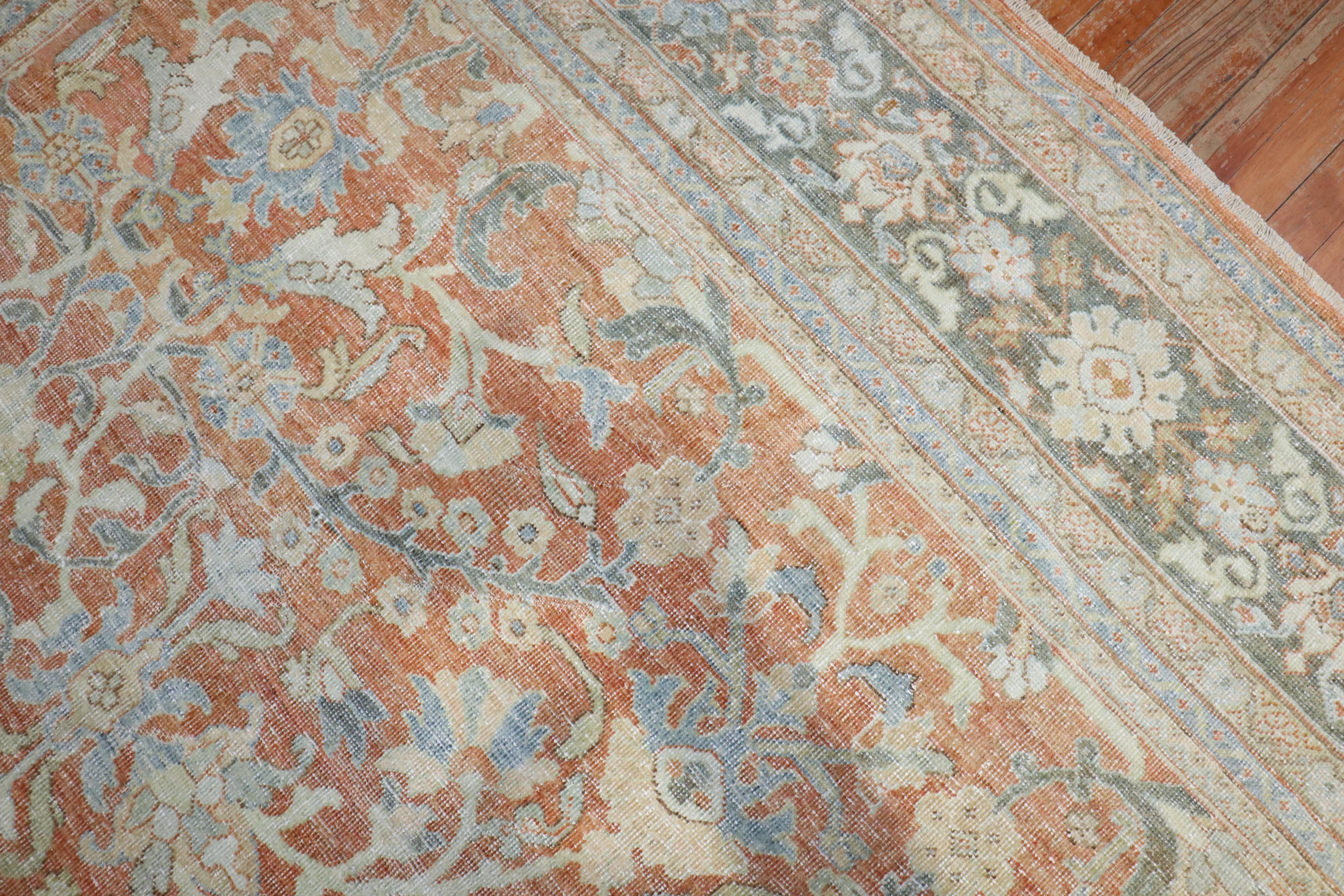 Zabihi Collection Antique Persian Mahal Rug In Good Condition For Sale In New York, NY