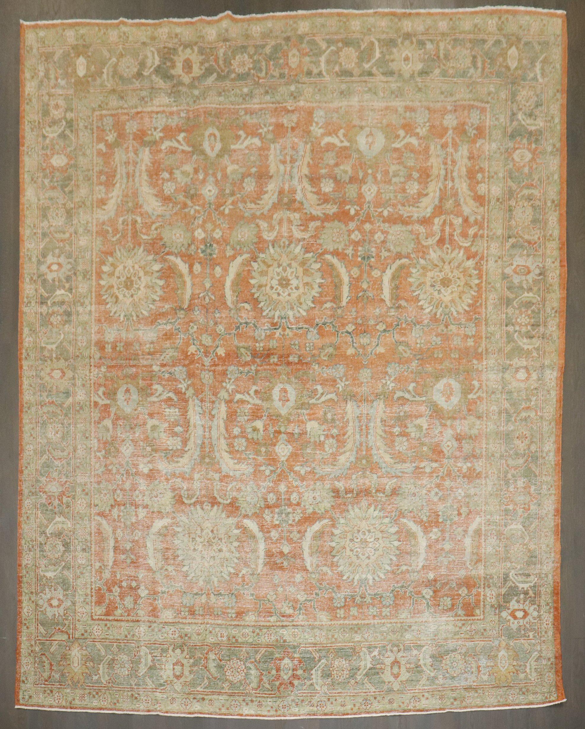 Hand-Woven Zabihi Collection Antique Persian Mahal Rug For Sale