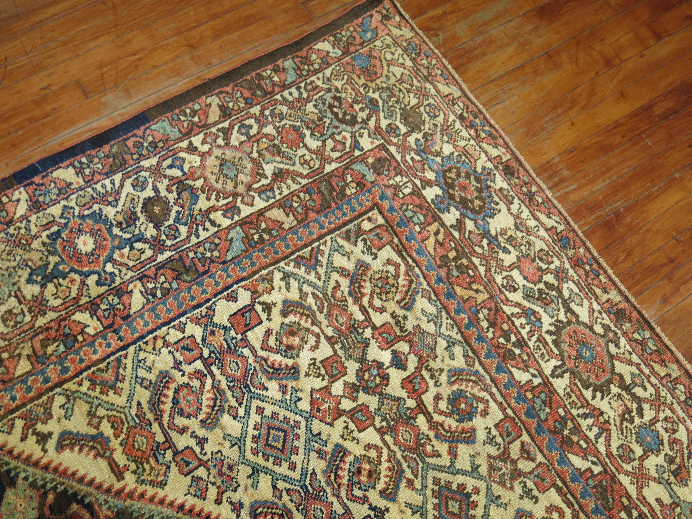 20th Century Zabihi Collection Antique Persian Mahal Rug For Sale
